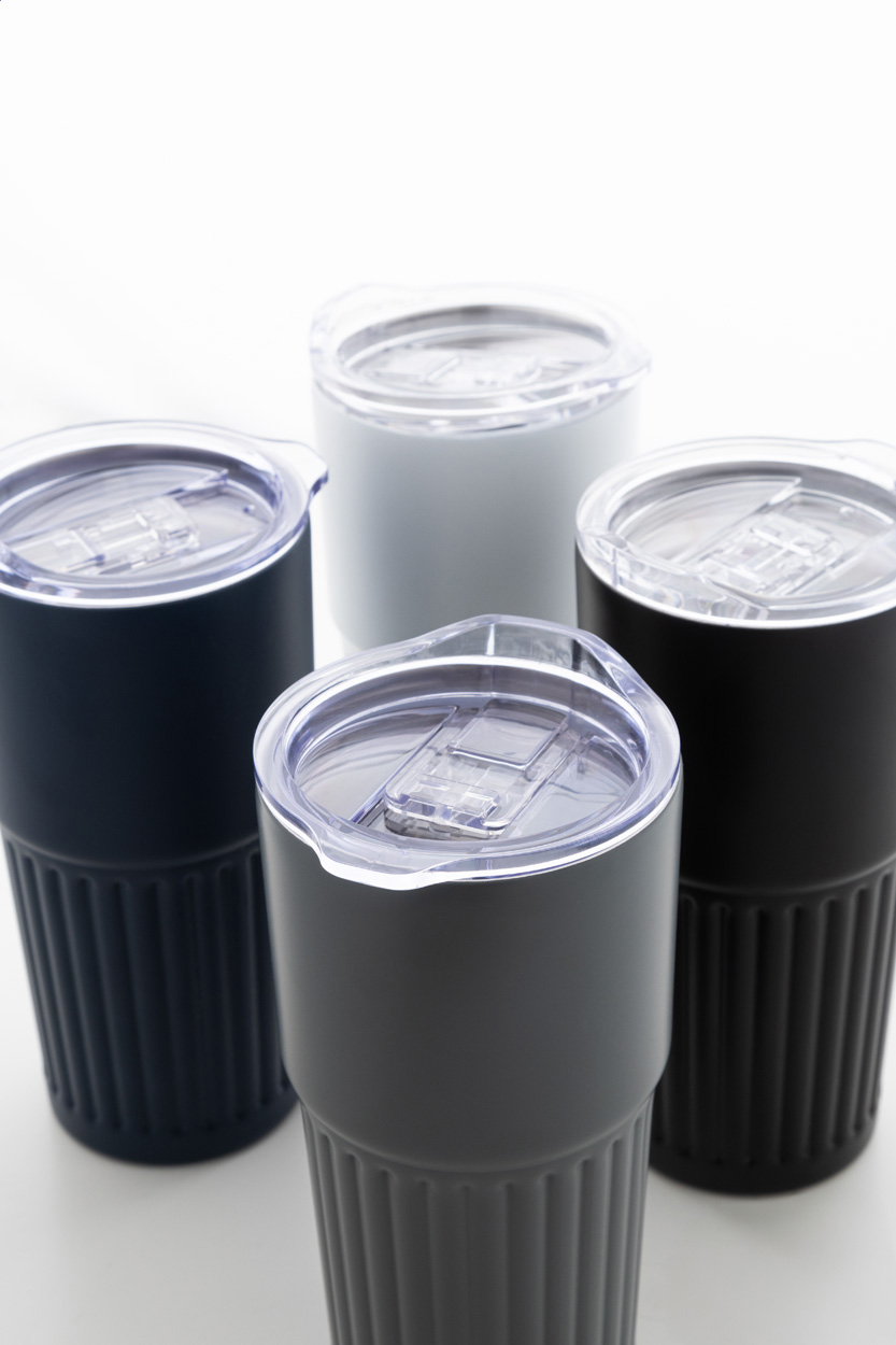 Thermobecher Streaky Tall 600 ml, recycelter Edelstahl, bedruckbar