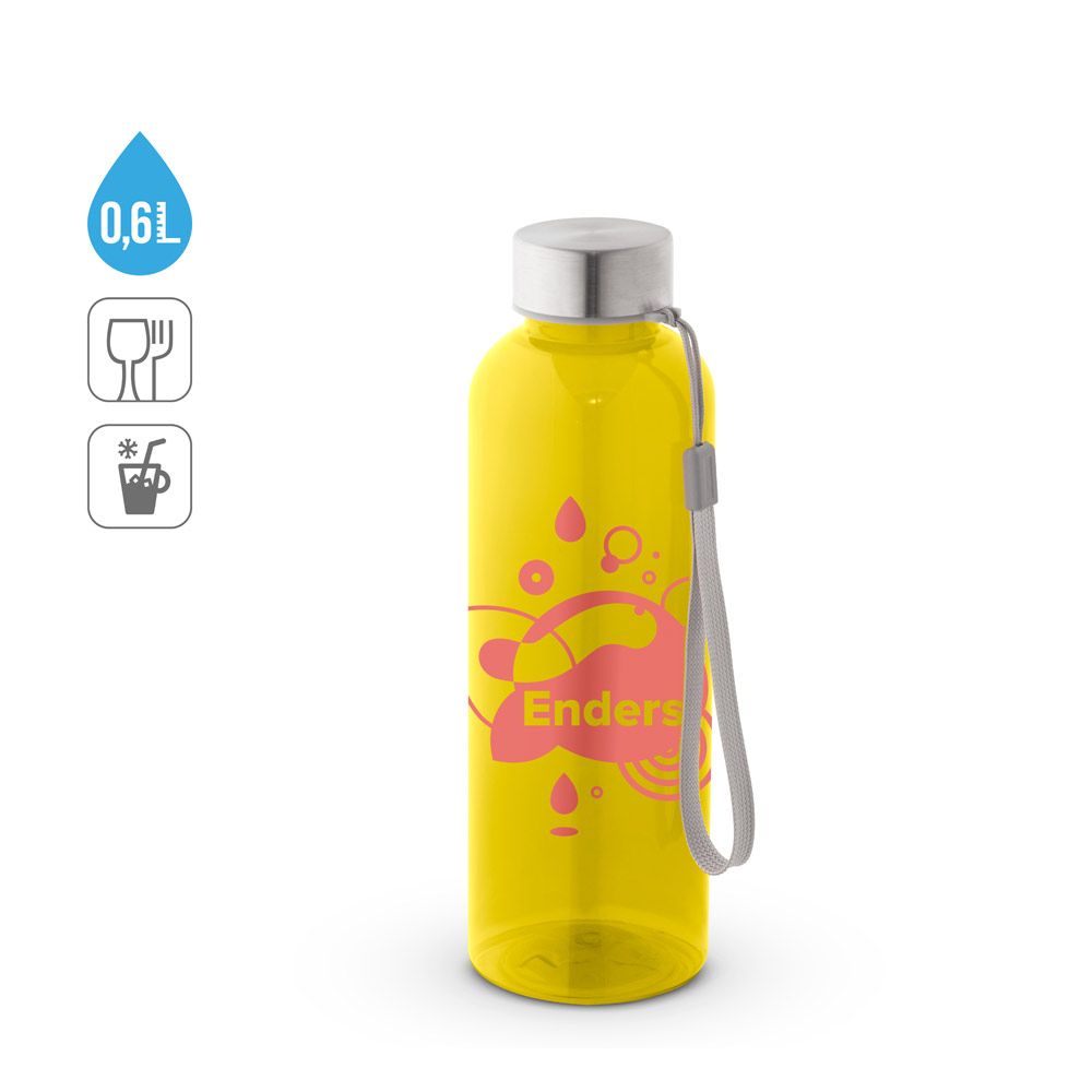 Trinkflasche ENDERS M 600 ml aus rPET, Edelstahldeckel – bedruckbar