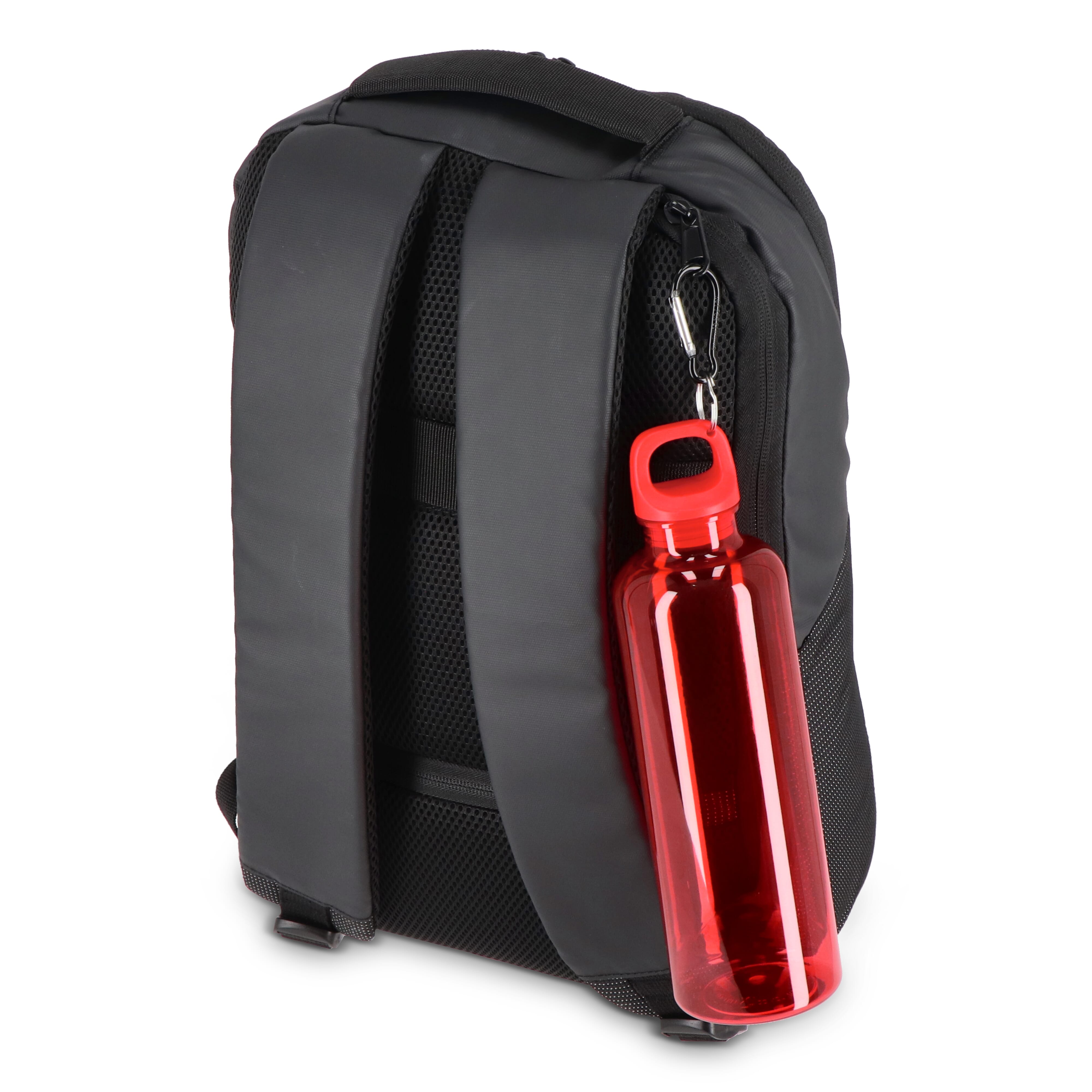 Trinkflasche R-PET 750 ml mit Karabiner – bedruckbar als Werbeartikel