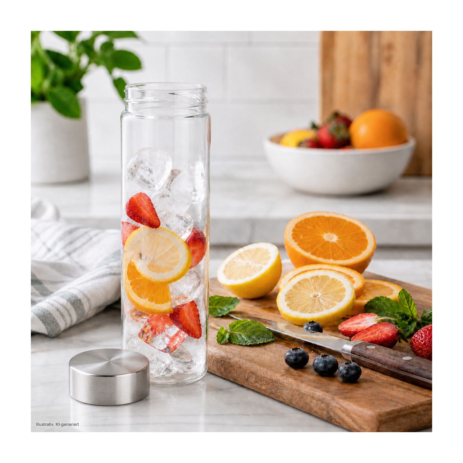 ROMINOX® Glaskaraffe Fiola 500 ml Borosilikatglas – bedruckbar