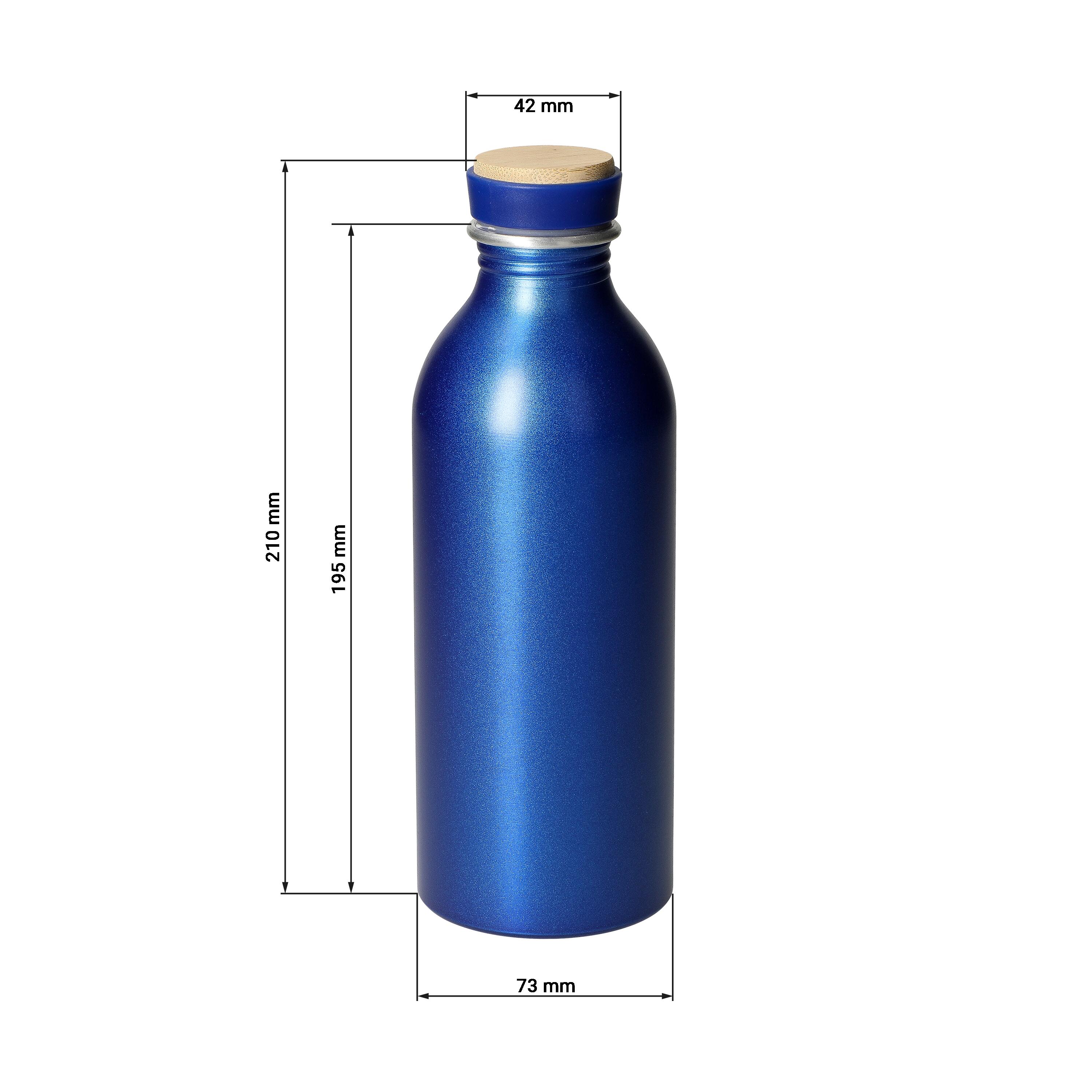 Aluminiumflasche "Breeze" 650 ml mit Bambus-Deckel, bedruckbar
