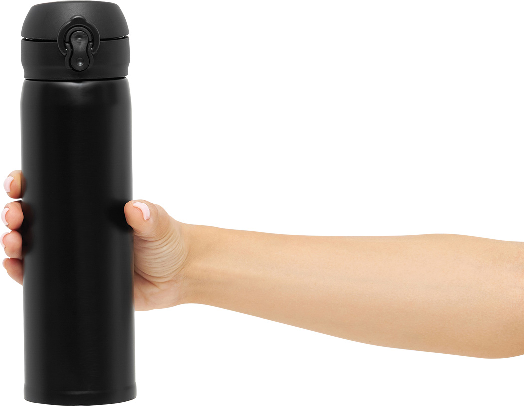 Vakuum-Trinkflasche OOLONG, Edelstahl doppelwandig 400 ml, bedruckbar