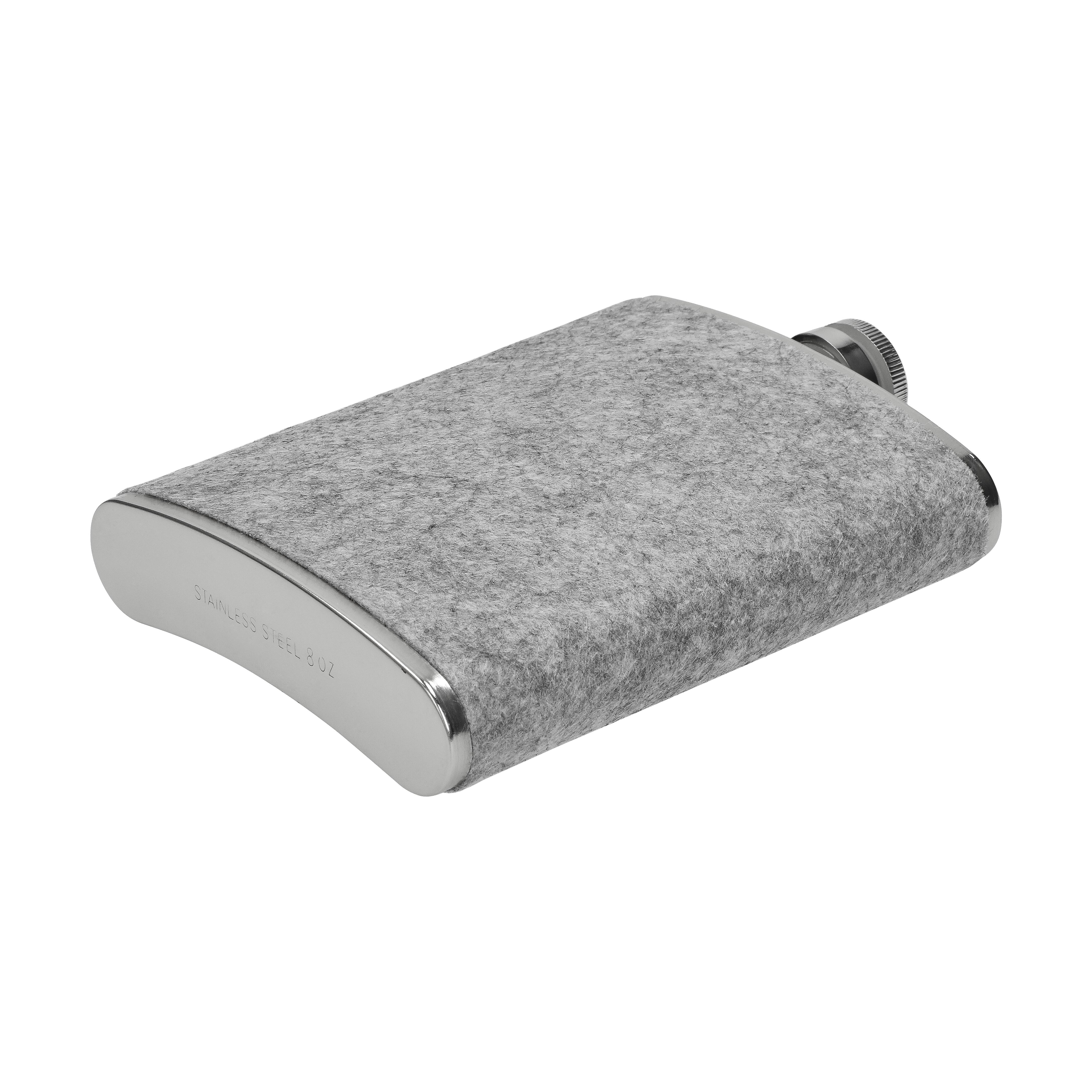 Edelstahl-Flachmann „Feltic" 230 ml mit Filzummantelung, gravierbar