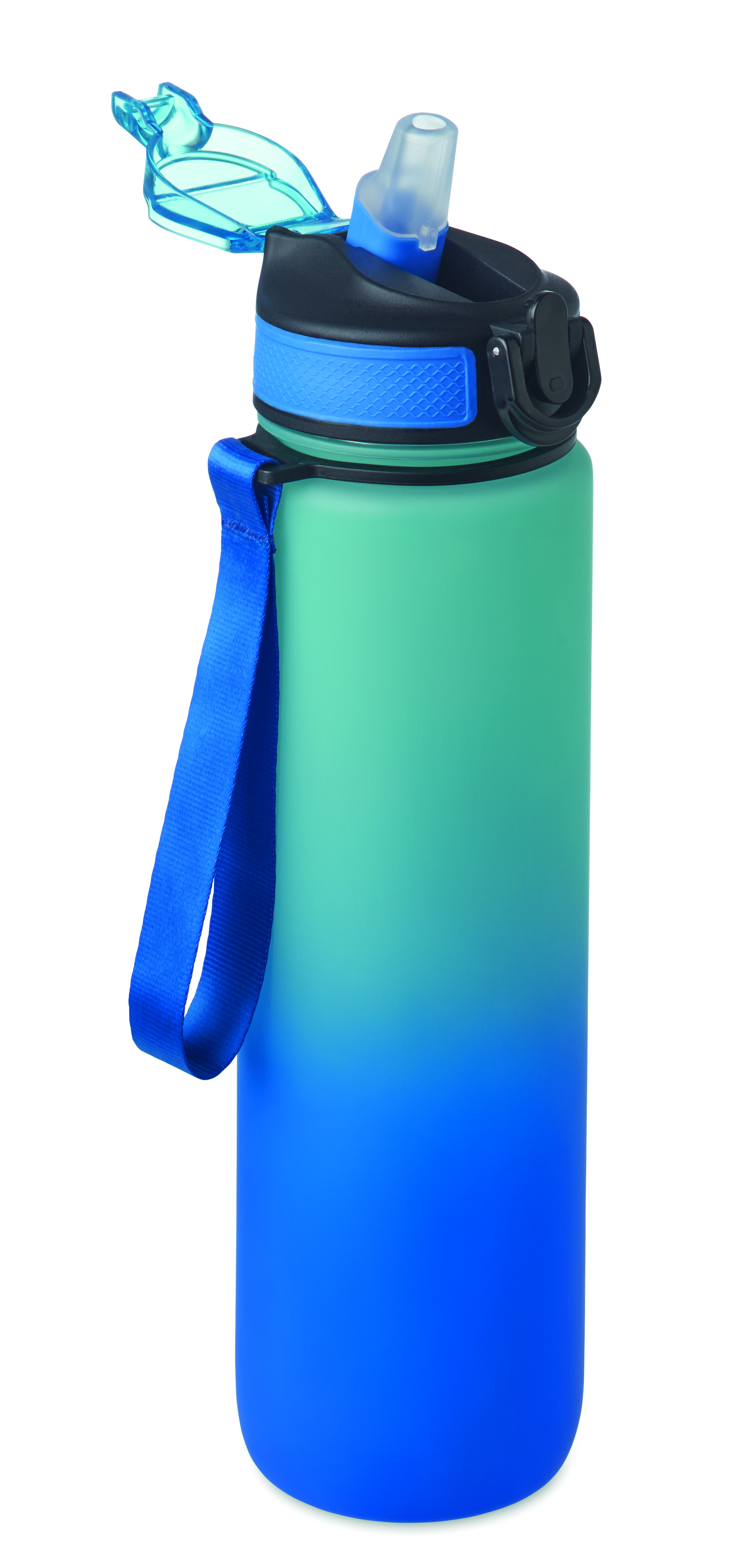 Sport-Trinkflasche RPET 1L ACTIVATE mit Trinkhalm & Zeitmarkierung
