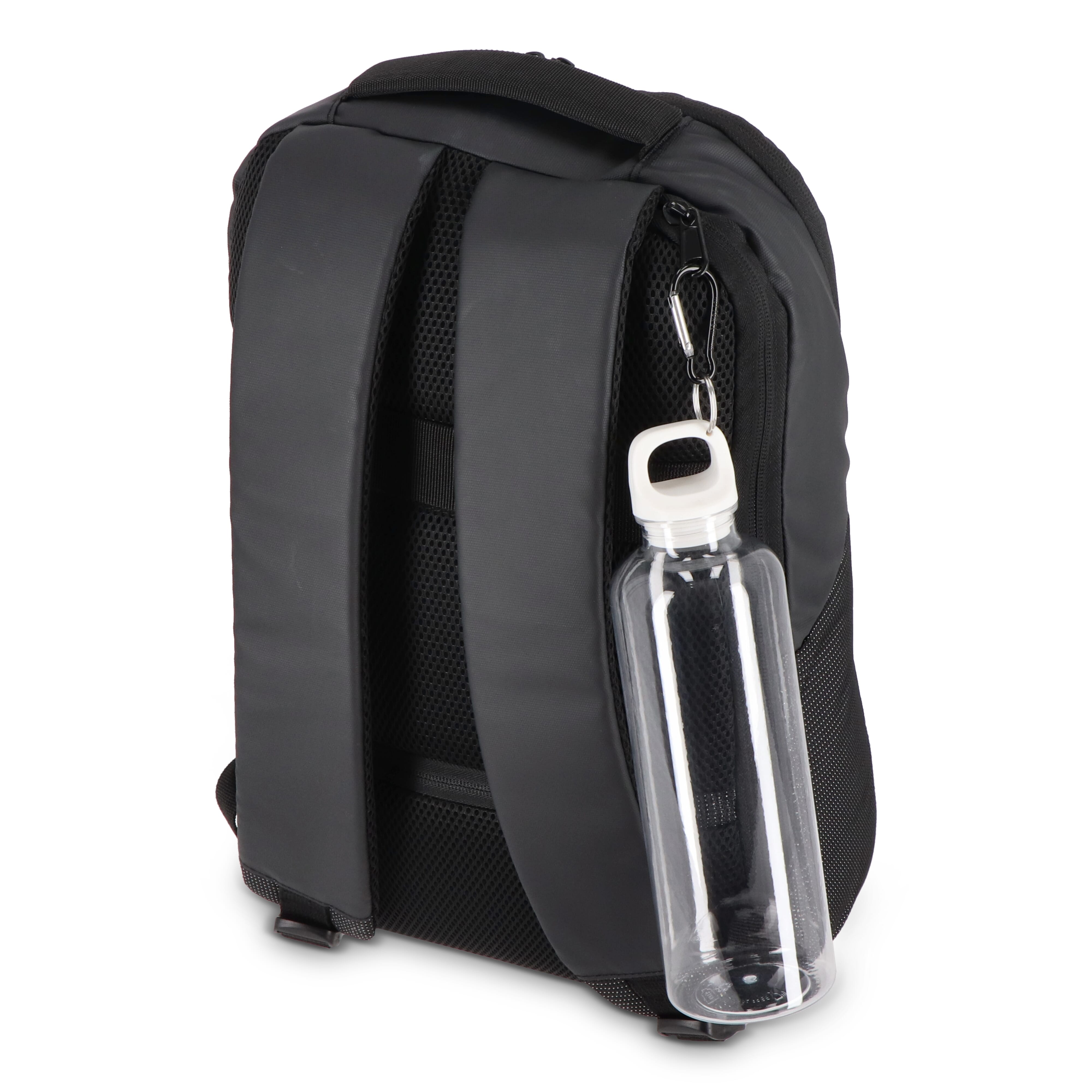 Trinkflasche R-PET 750 ml mit Karabiner – bedruckbar als Werbeartikel