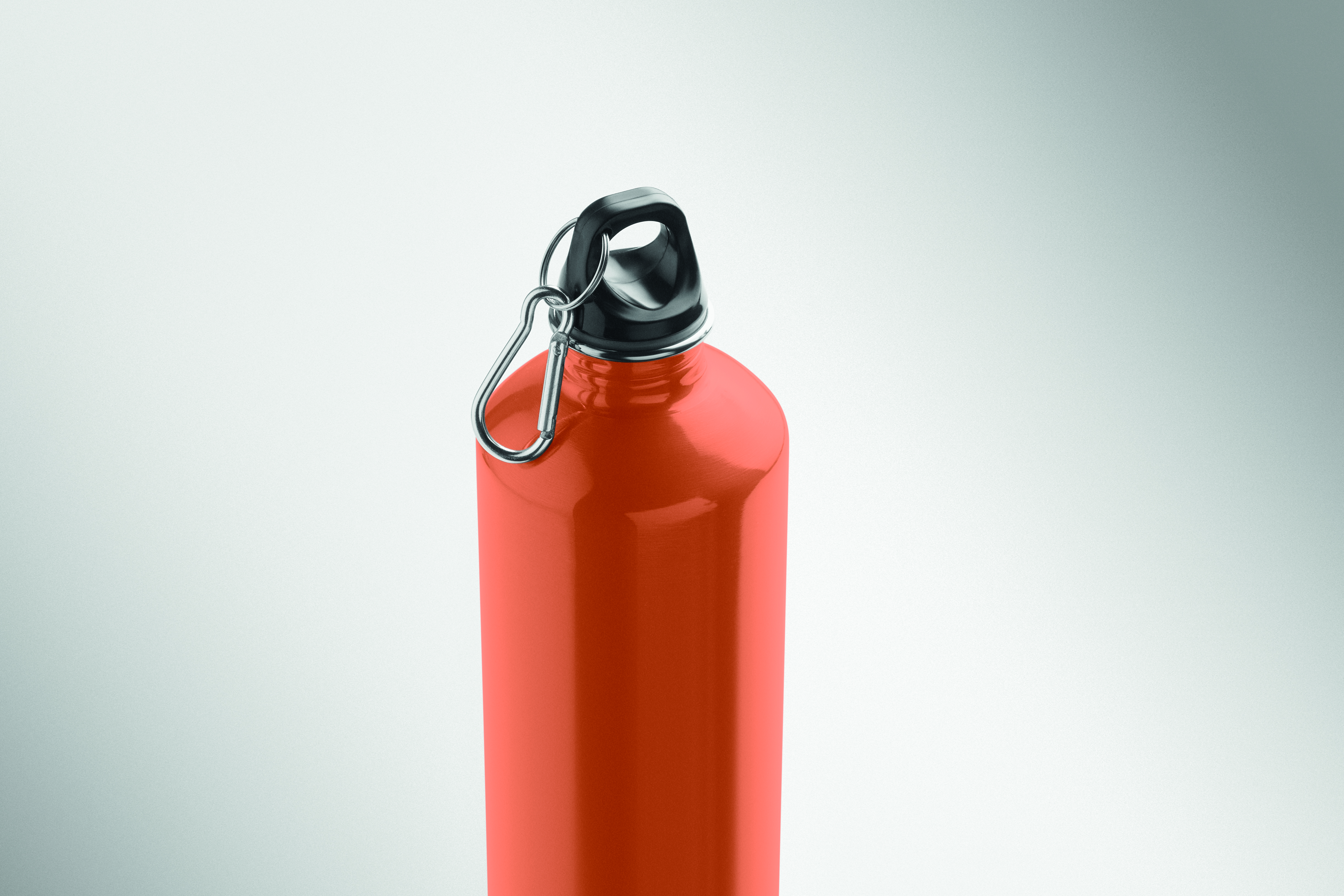 Edelstahl Trinkflasche 1000 ml einwandig mit Karabiner, bedruckbar