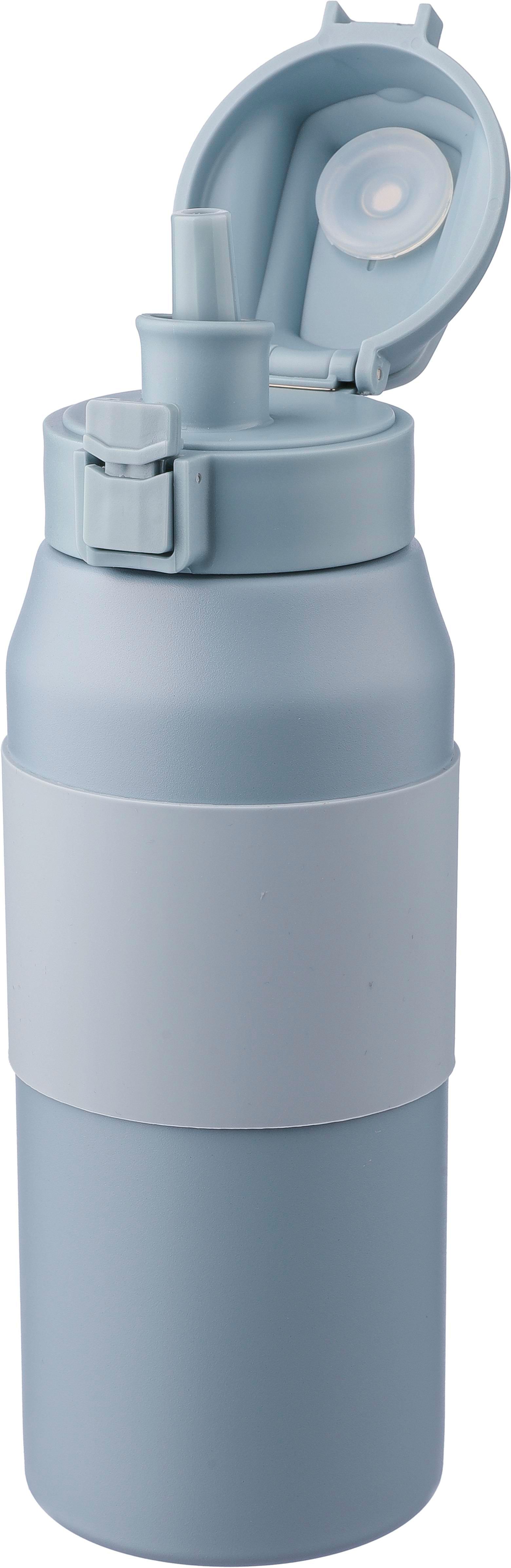 Doppelwandige Edelstahl-Trinkflasche 800 ml Katie mit Strohhalm