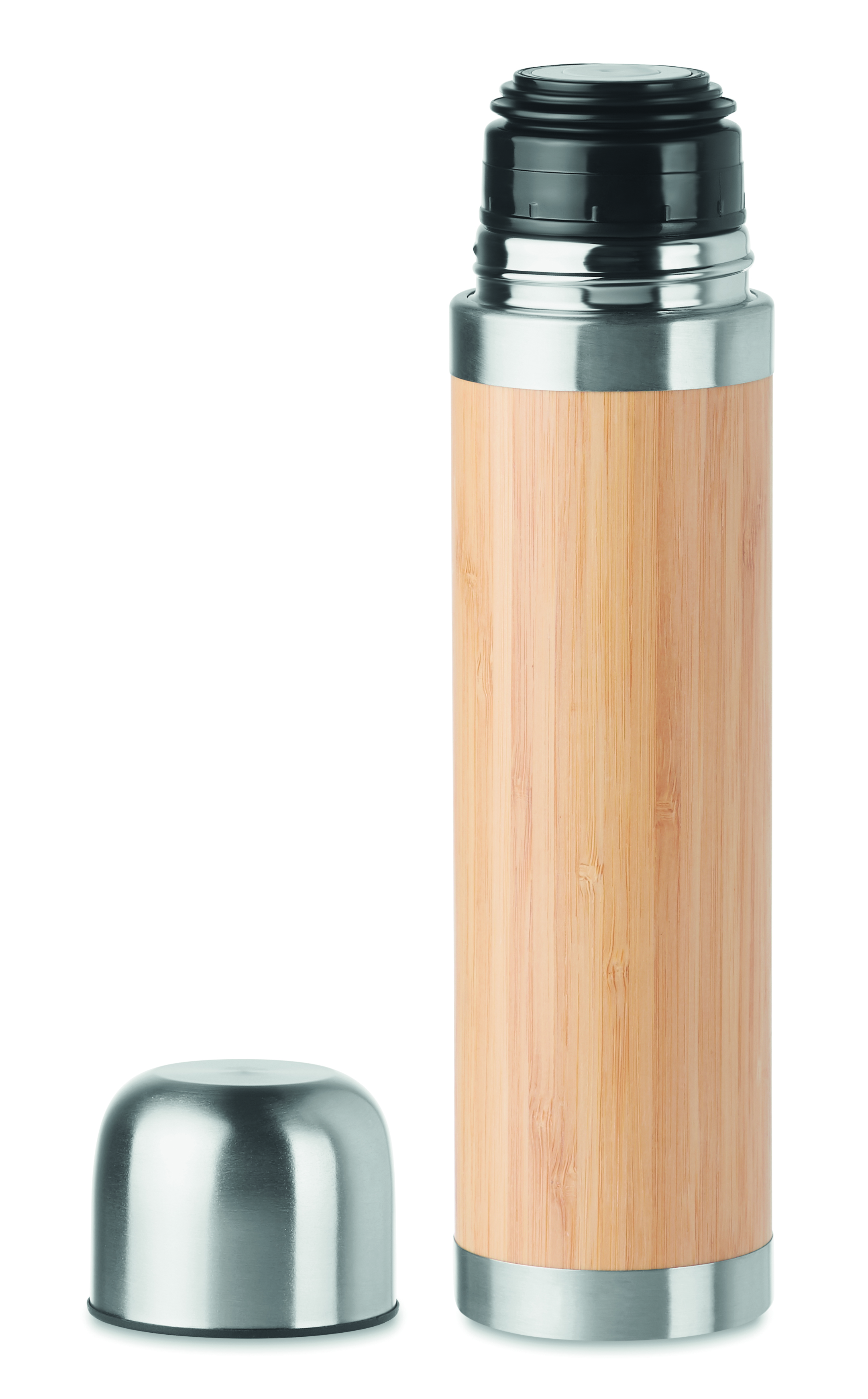 Isolierkanne CHAN BAMBOO 400ml Edelstahl, doppelwandig – bedruckbar