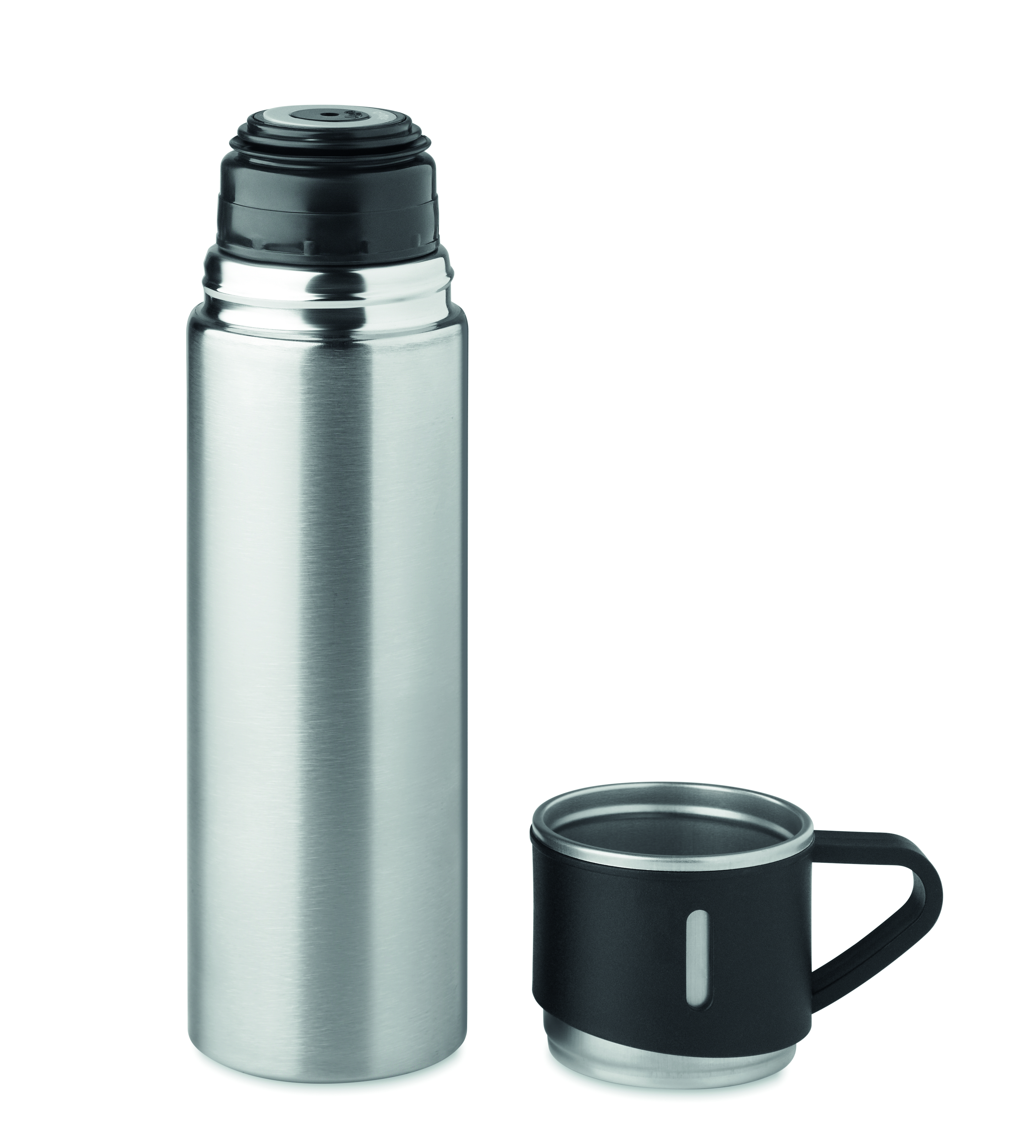 Isolierflasche Edelstahl 420 ml mit Becher-Set TONIA bedruckbar
