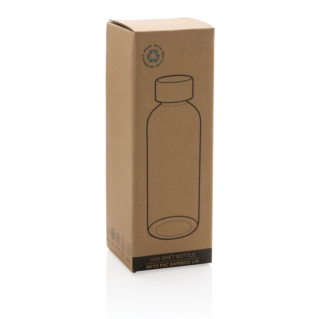 rPET Trinkflasche 660ml mit Bambus-Deckel zum Bedrucken | RCS