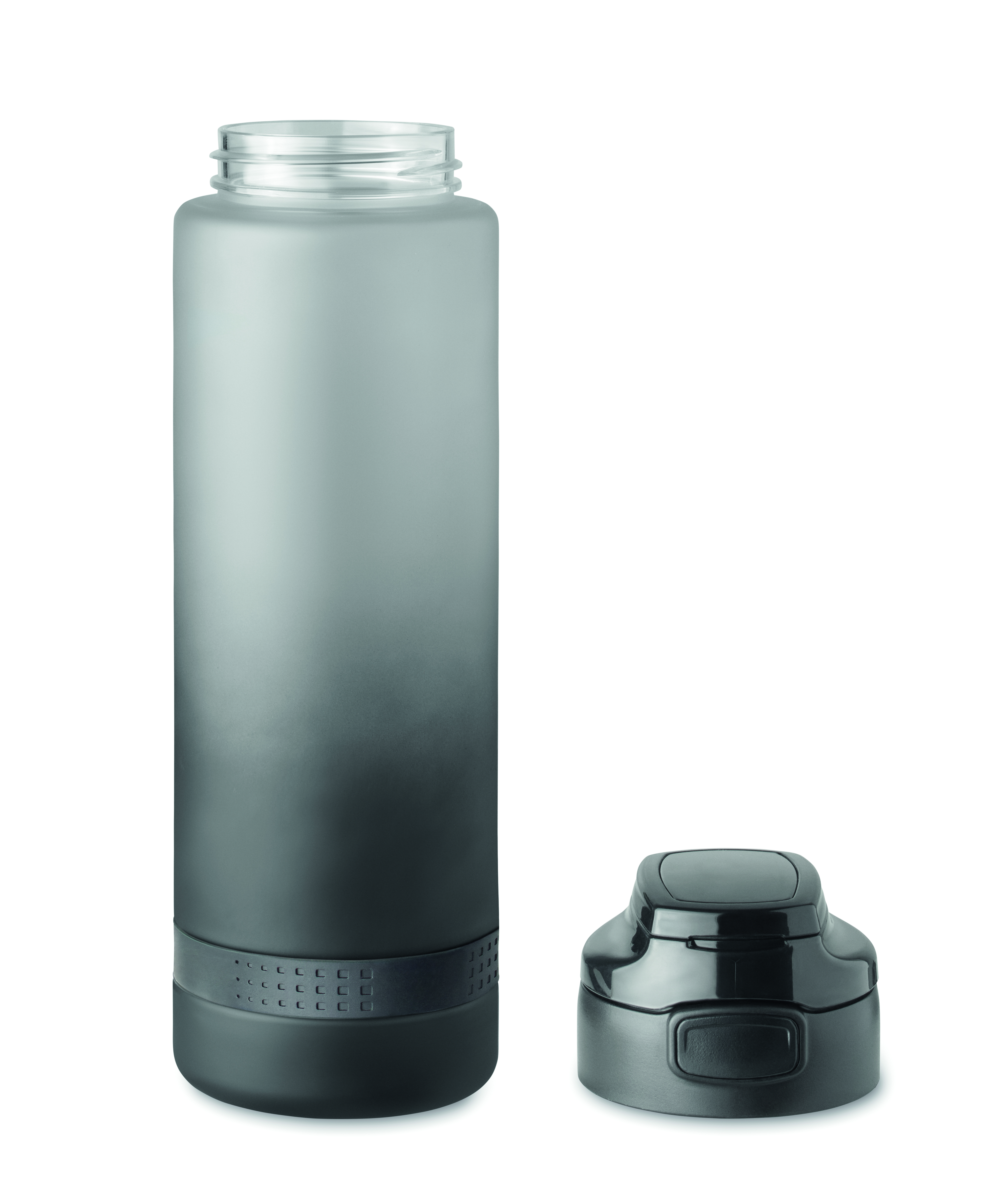 Sport-Trinkflasche RPET 1L LEVEL mit Zeitmarkierung & Flip-Top