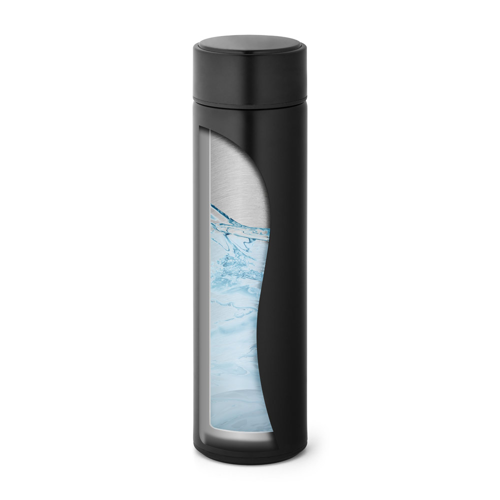 Thermoskanne Edelstahl 470 ml mit Thermometer bedrucken - ROSSI