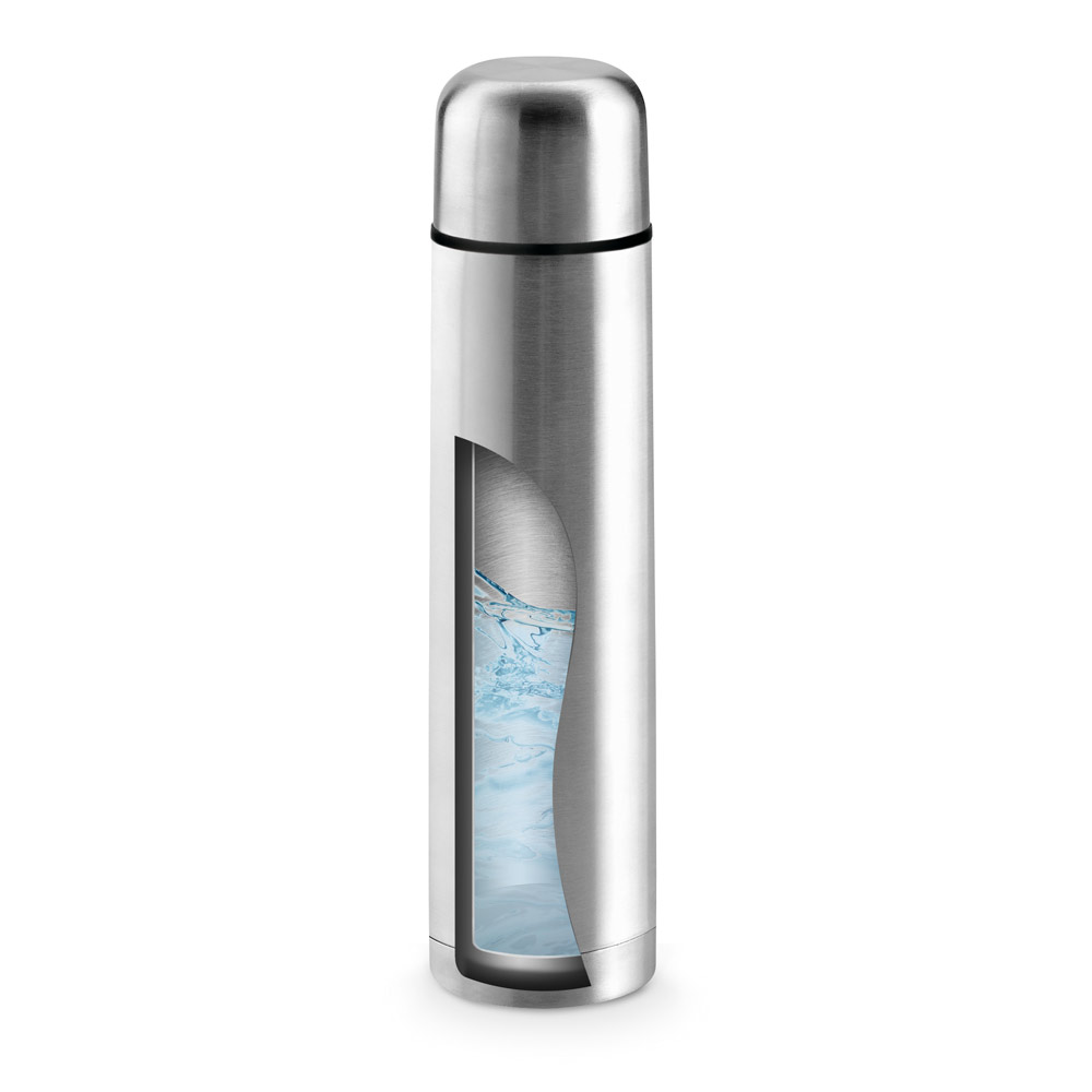 Thermosflasche Edelstahl 1000 ml – bedruckbar mit Lasergravur