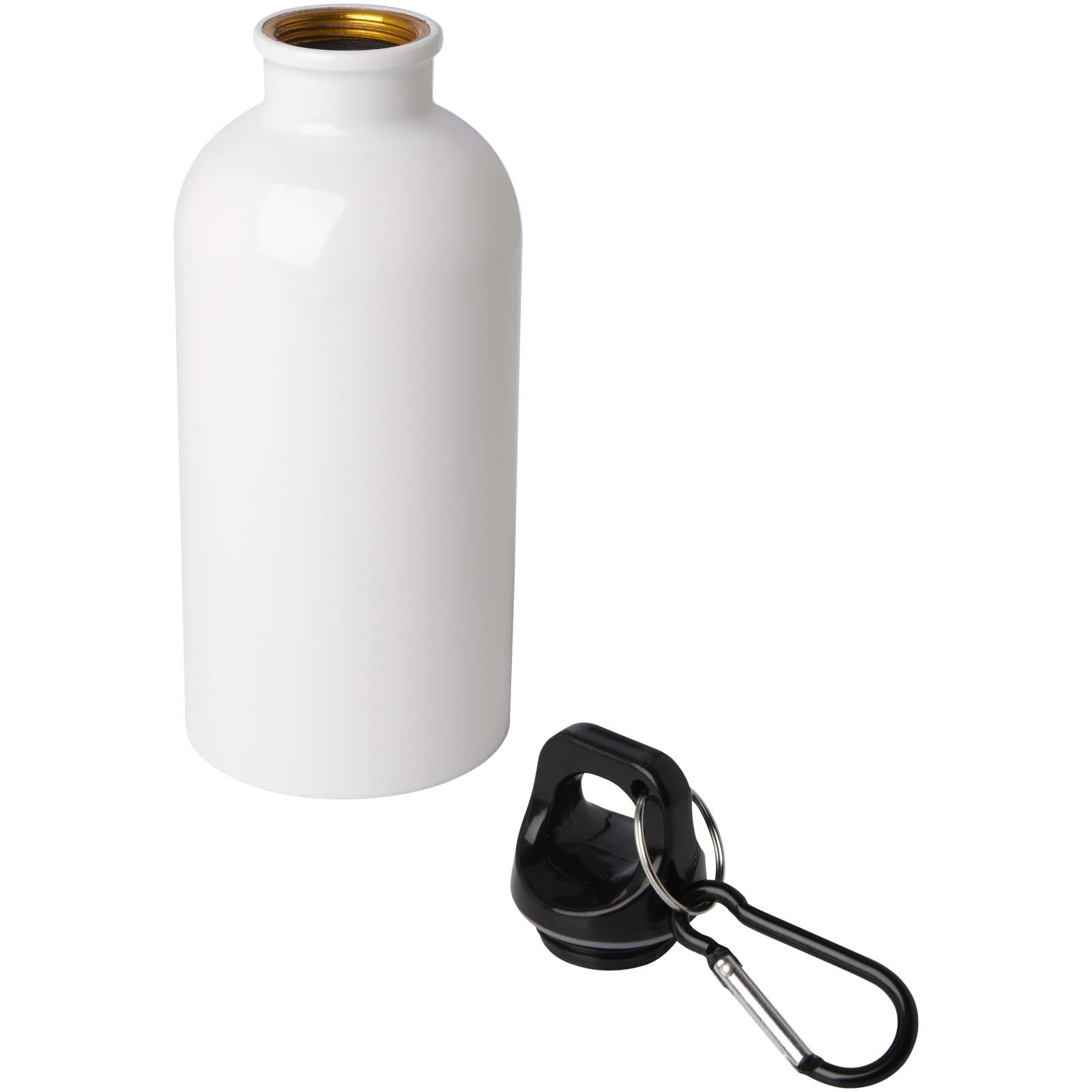Edelstahl-Trinkflasche Oregon 400 ml, einwandig, mit Karabinerhaken
