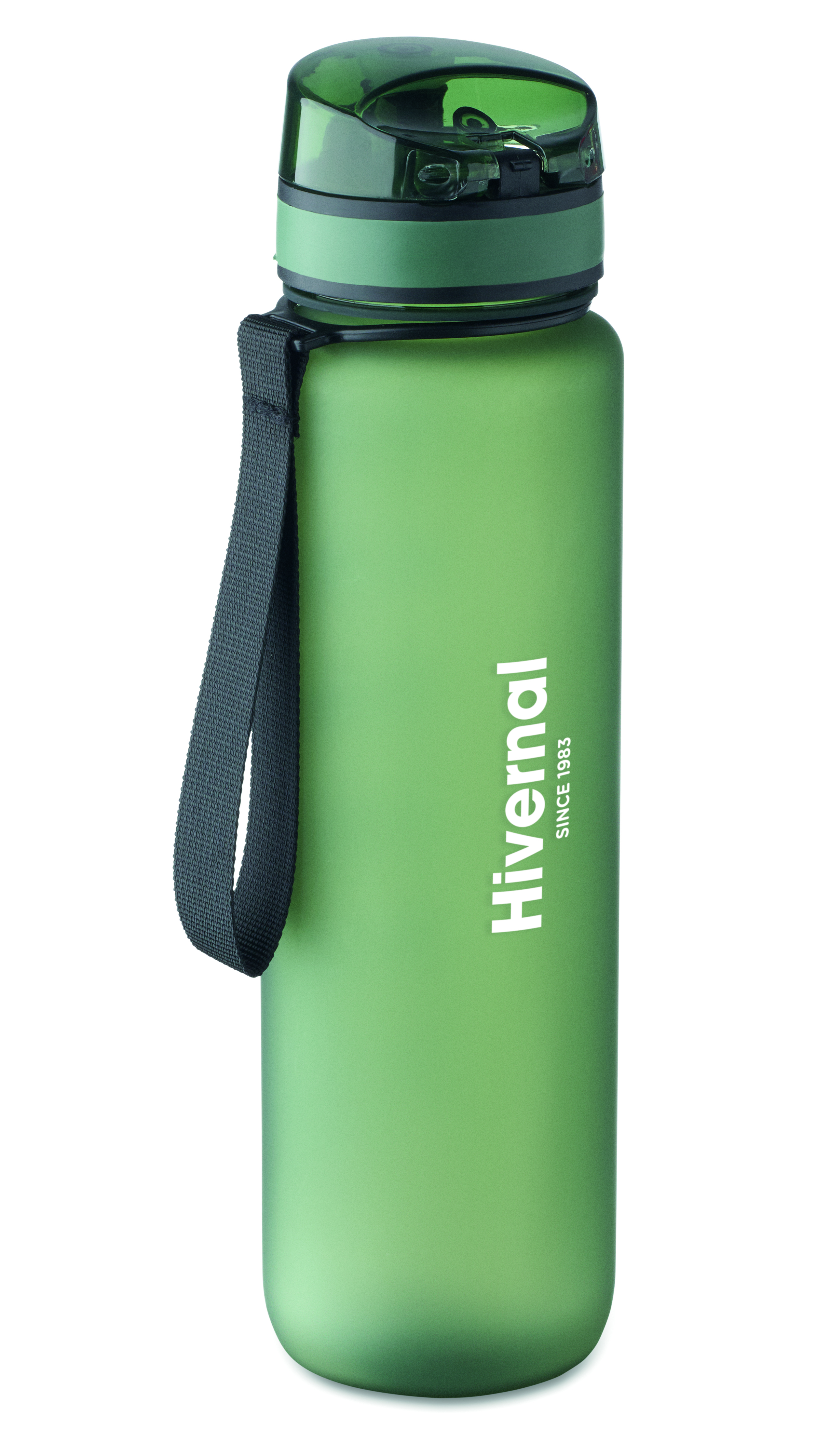 Sport-Trinkflasche RPET 1L ISFORDEN MARK – bedruckbar, mit Trageriemen