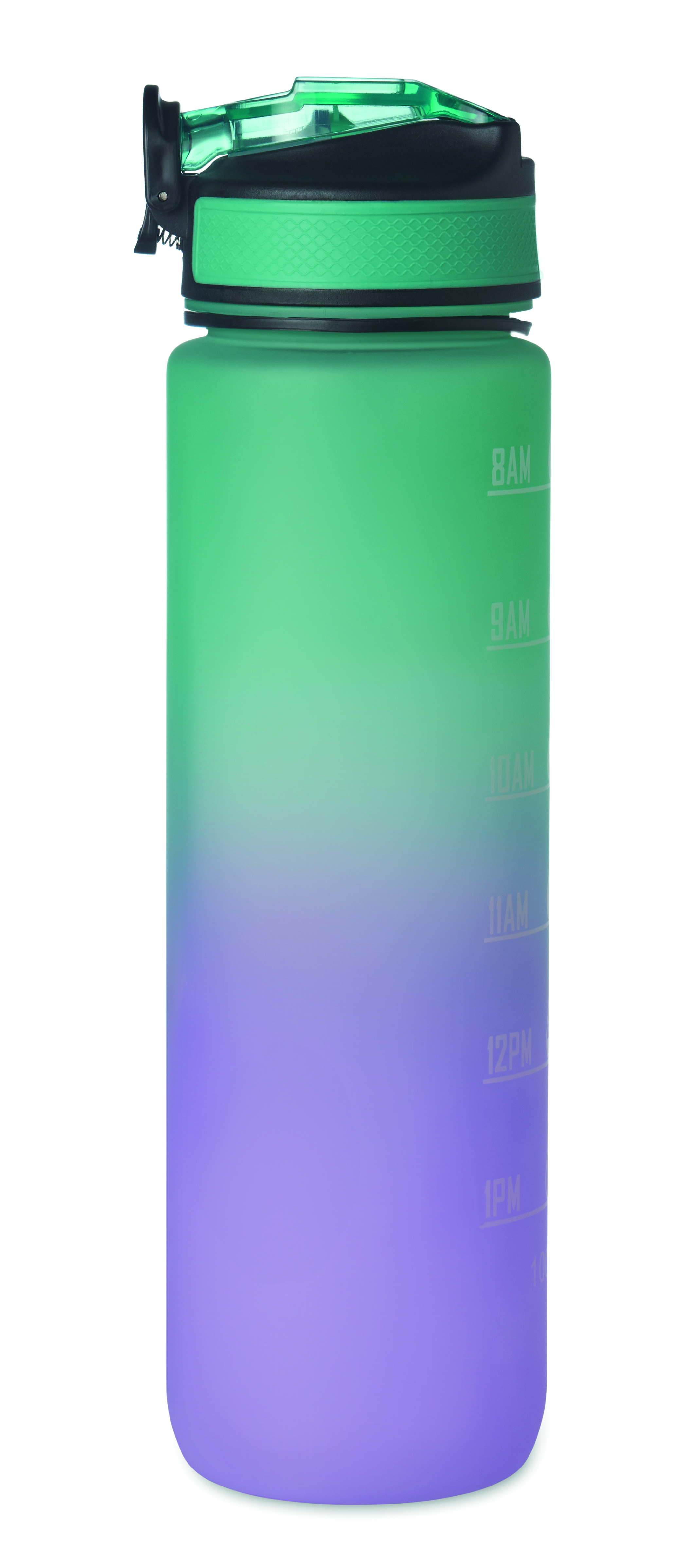 Sport-Trinkflasche RPET 1L ACTIVATE mit Trinkhalm & Zeitmarkierung