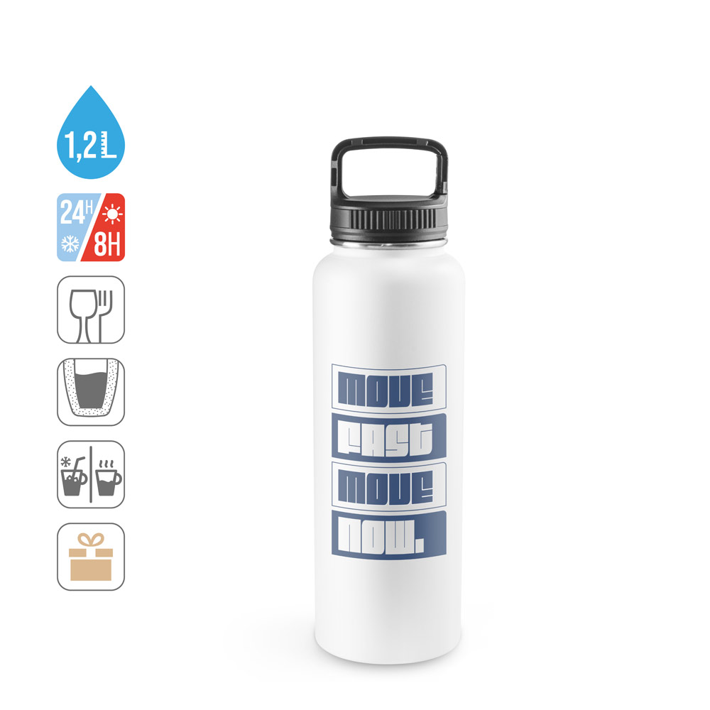 SINNER Edelstahl-Sportflasche 1200 ml, vakuumisoliert – bedruckbar