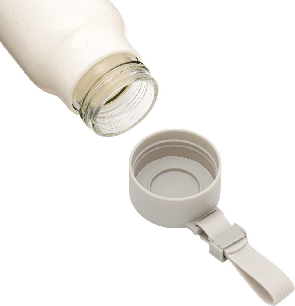 Glas-Trinkflasche ECO DRINK 300 ml mit Kunststoff-Ummantelung