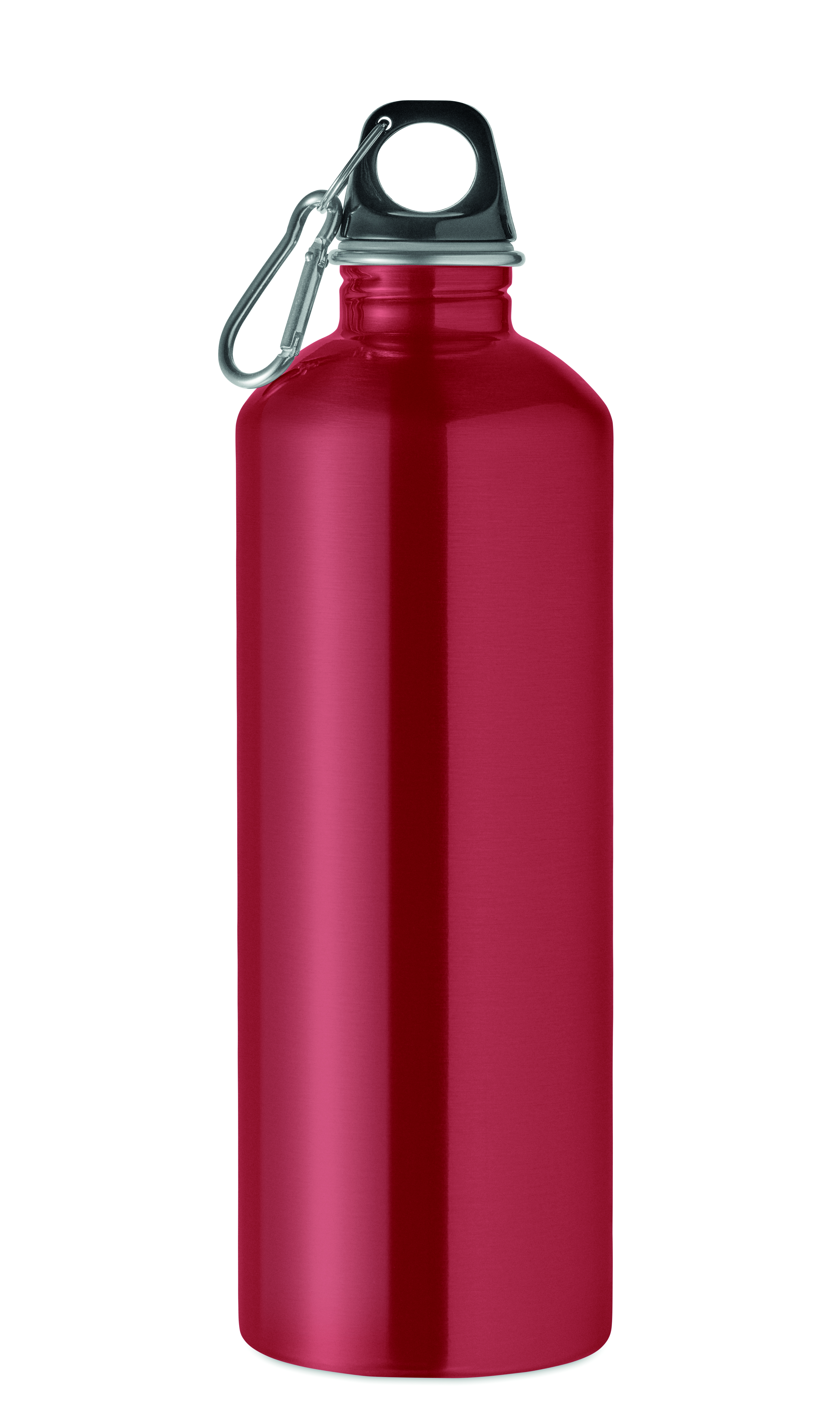 Edelstahl Trinkflasche 1000 ml einwandig mit Karabiner, bedruckbar