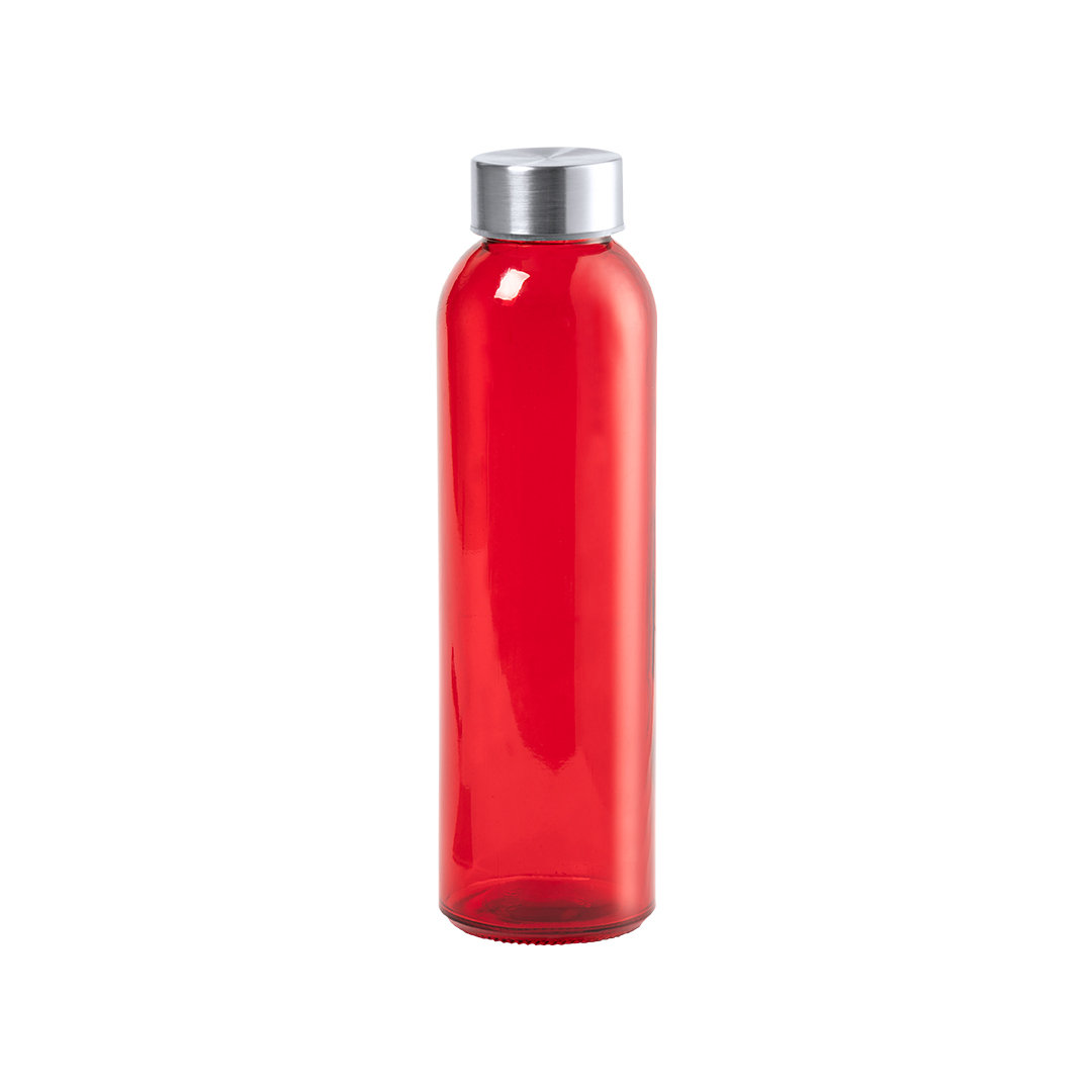 Glas-Trinkflasche Terkol 500 ml mit Edelstahl-Verschluss, bedruckbar
