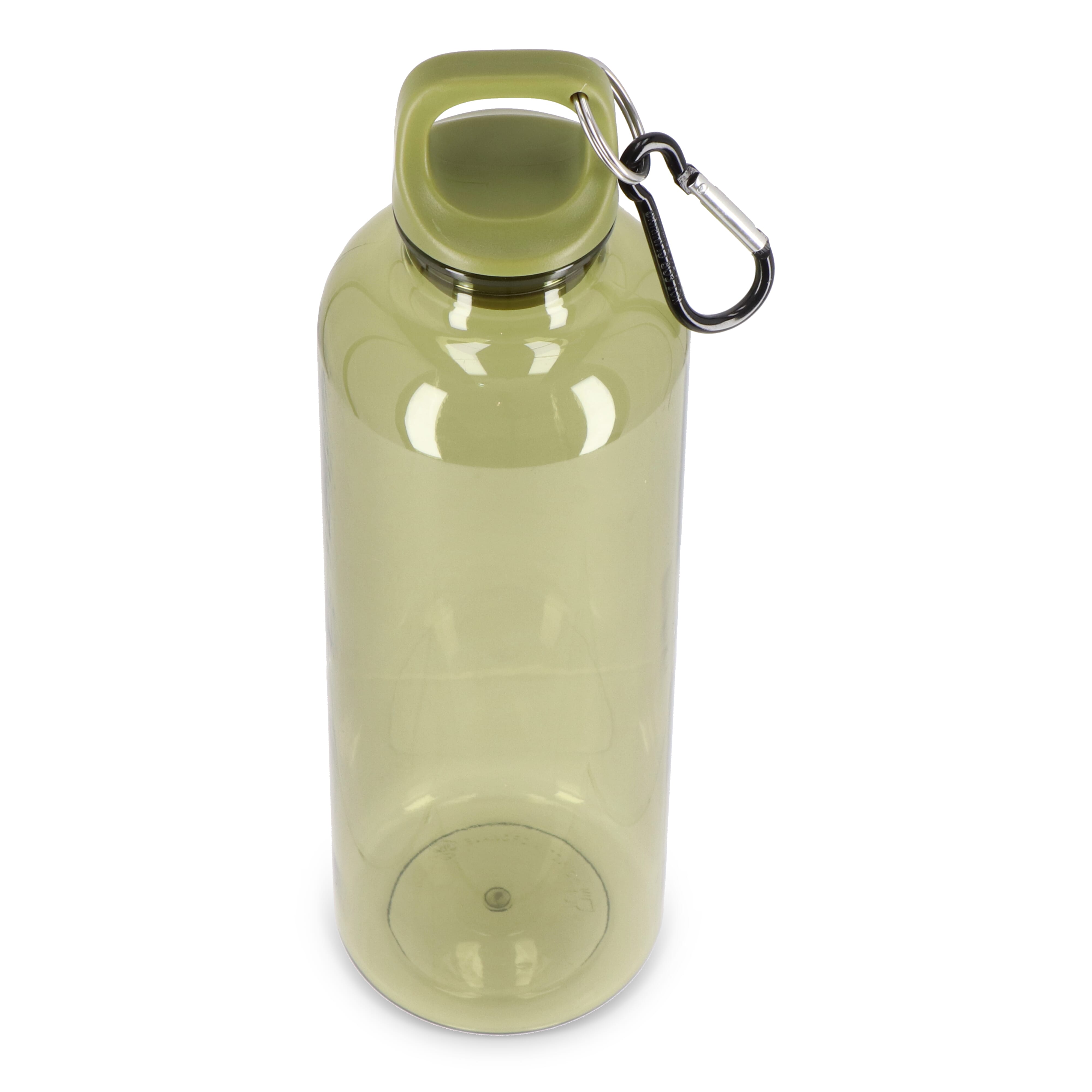 Trinkflasche R-PET 750 ml mit Karabiner – bedruckbar als Werbeartikel
