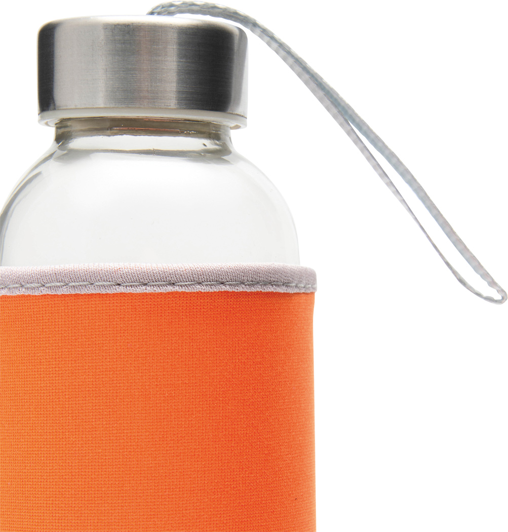Glas-Trinkflasche TAKE WELL 450 ml mit Schutzhülle, bedruckbar