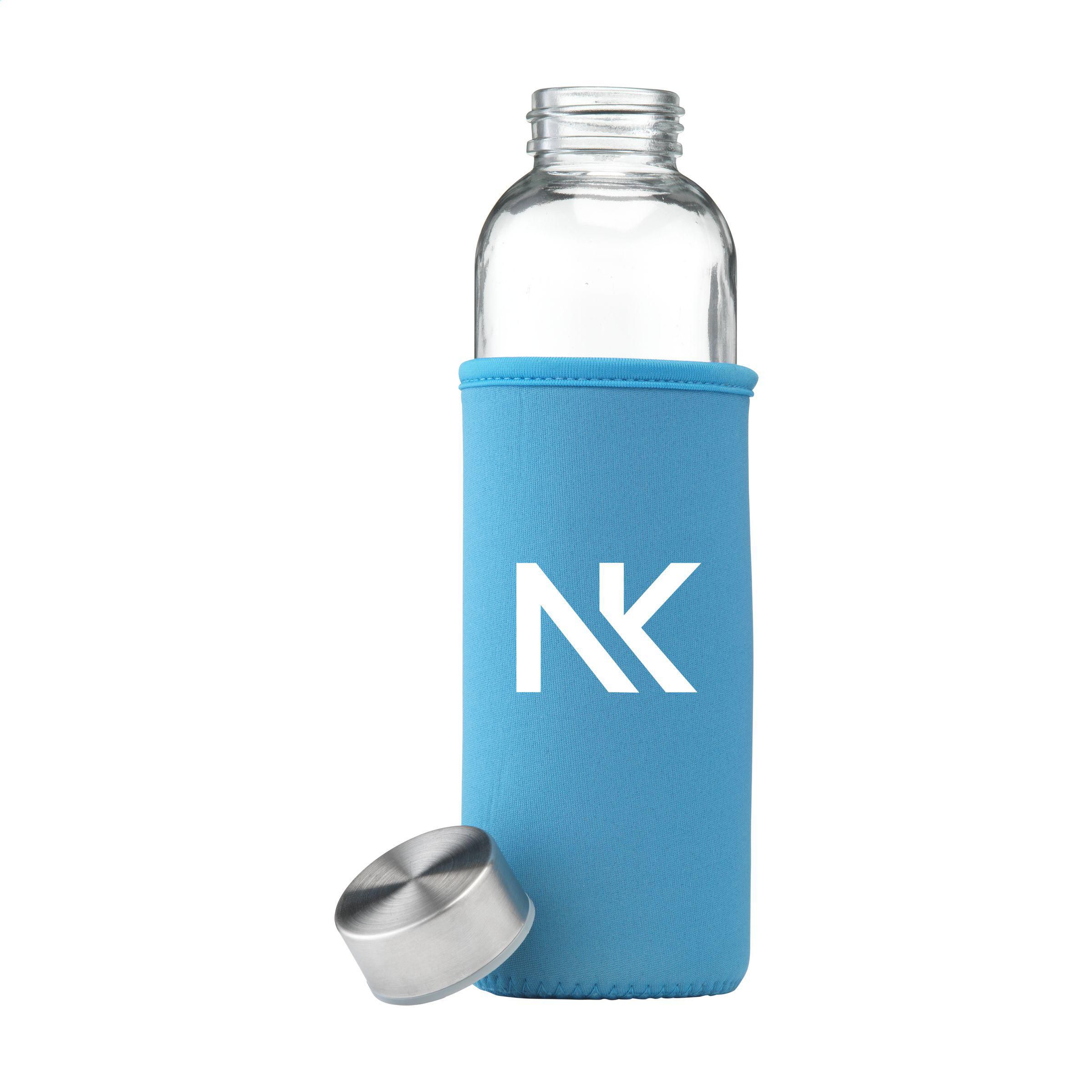 Glas-Trinkflasche 500 ml Senga mit Neoprenhülle, bedruckbar