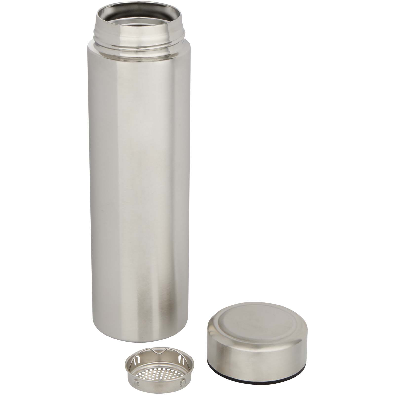 Edelstahl Isolierflasche 450 ml Taylor mit Teesieb – Doppelwand, bedruckbar