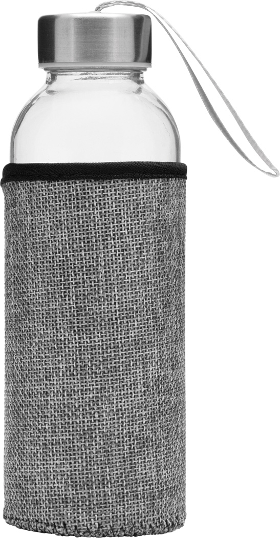 Glas-Trinkflasche TAKE JUTY 450 ml mit Jute-Hülle & Edelstahldeckel