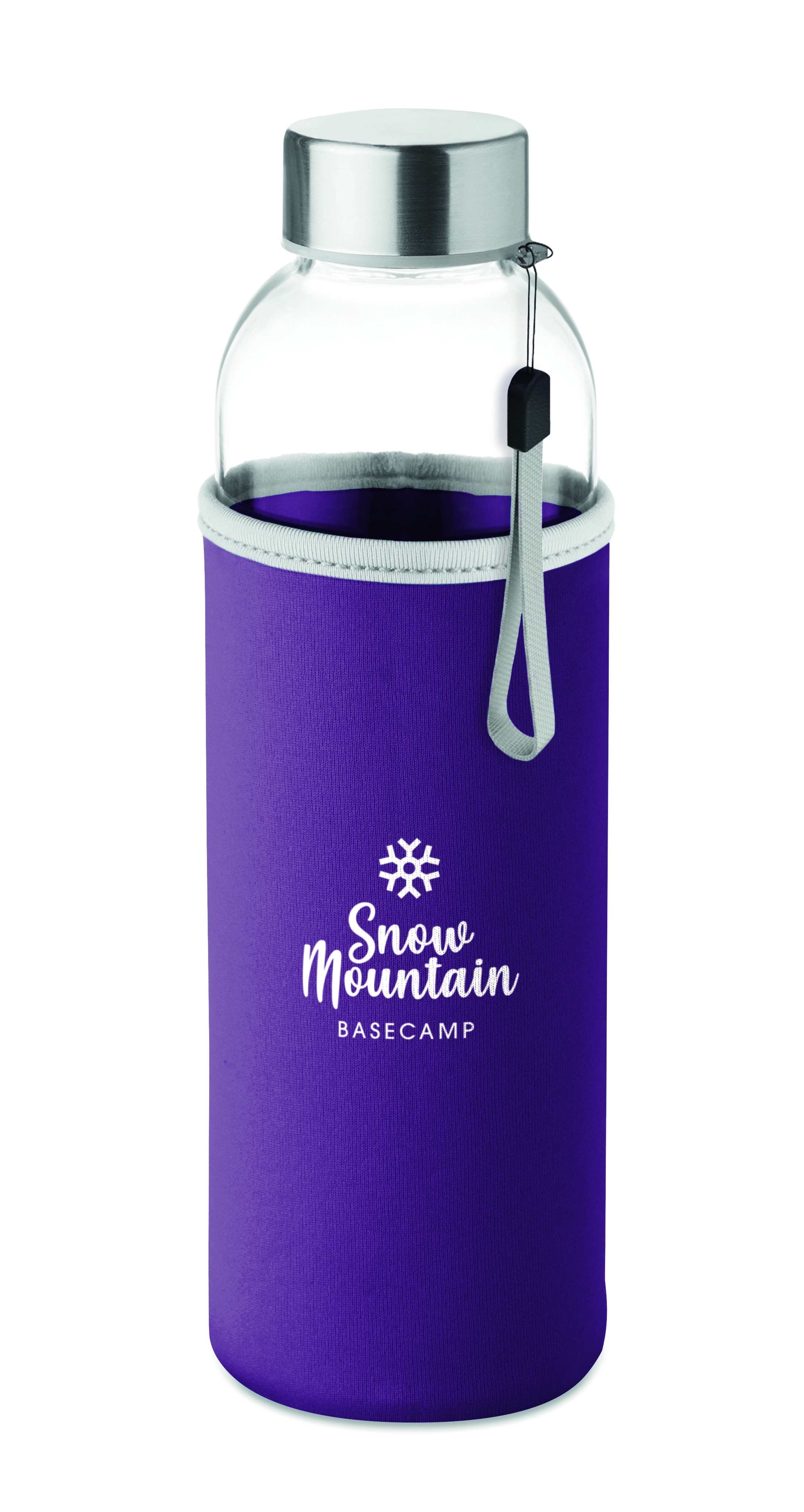 Glas-Trinkflasche 500 ml UTAH GLASS mit Neopren-Hülle, bedruckbar
