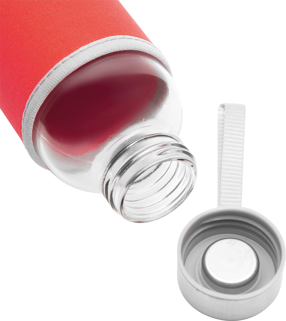 Glas-Trinkflasche TAKE WELL 450 ml mit Schutzhülle, bedruckbar