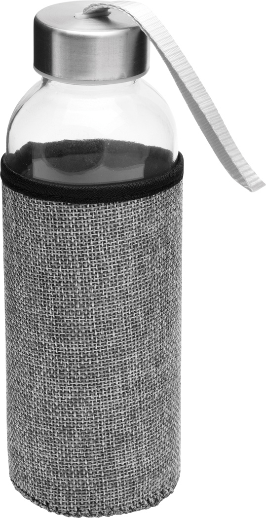 Glas-Trinkflasche TAKE JUTY 450 ml mit Jute-Hülle & Edelstahldeckel