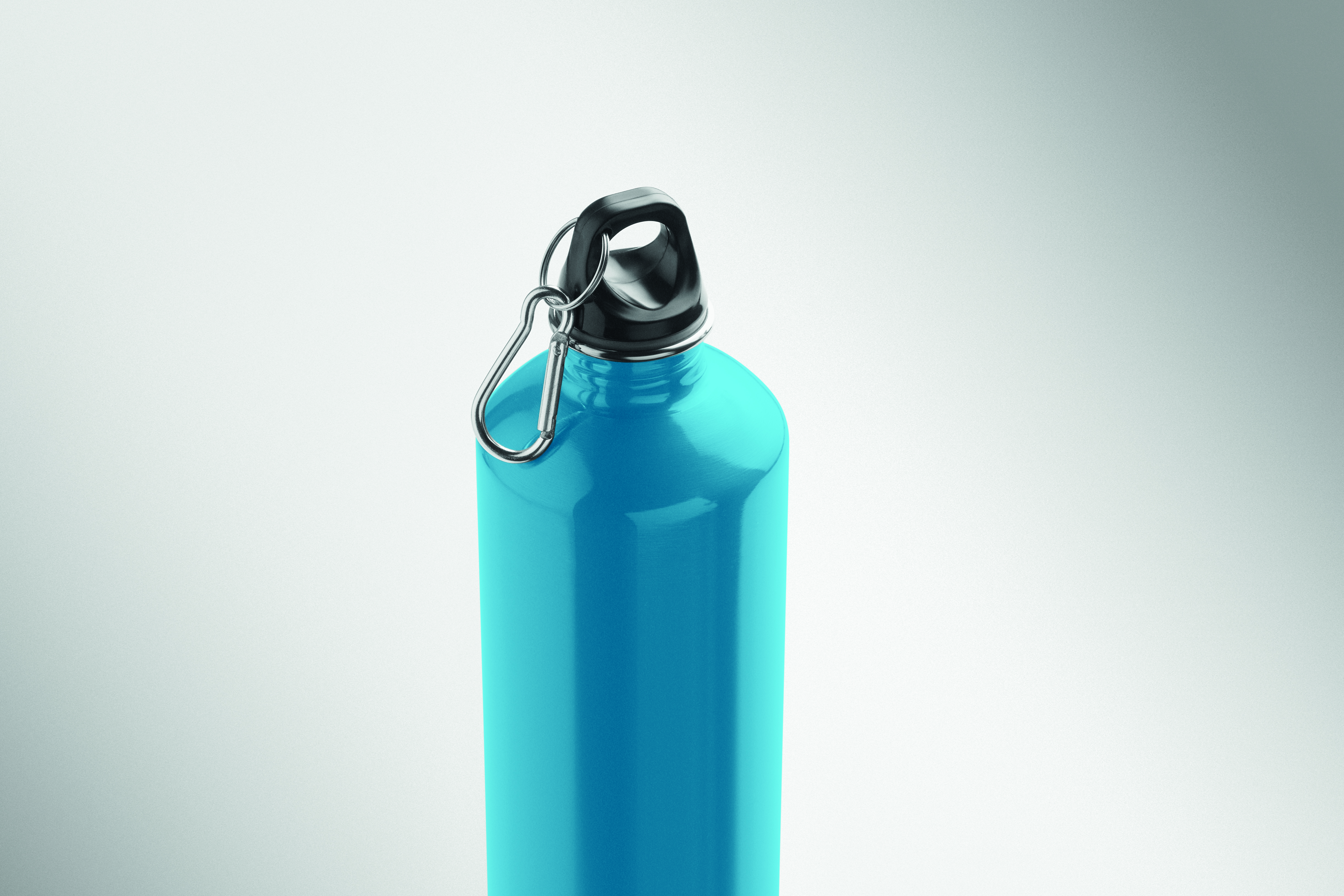 Edelstahl Trinkflasche 1000 ml einwandig mit Karabiner, bedruckbar