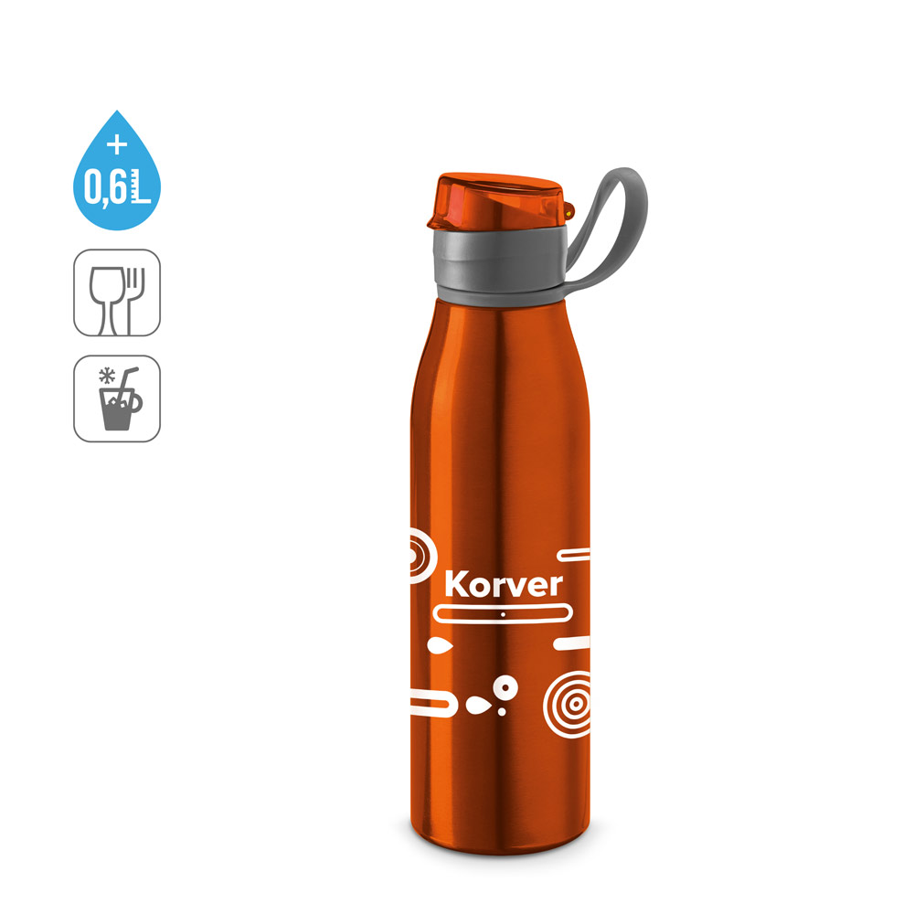 KORVER Sportflasche Aluminium 650 ml – bedruckbar als Werbeartikel