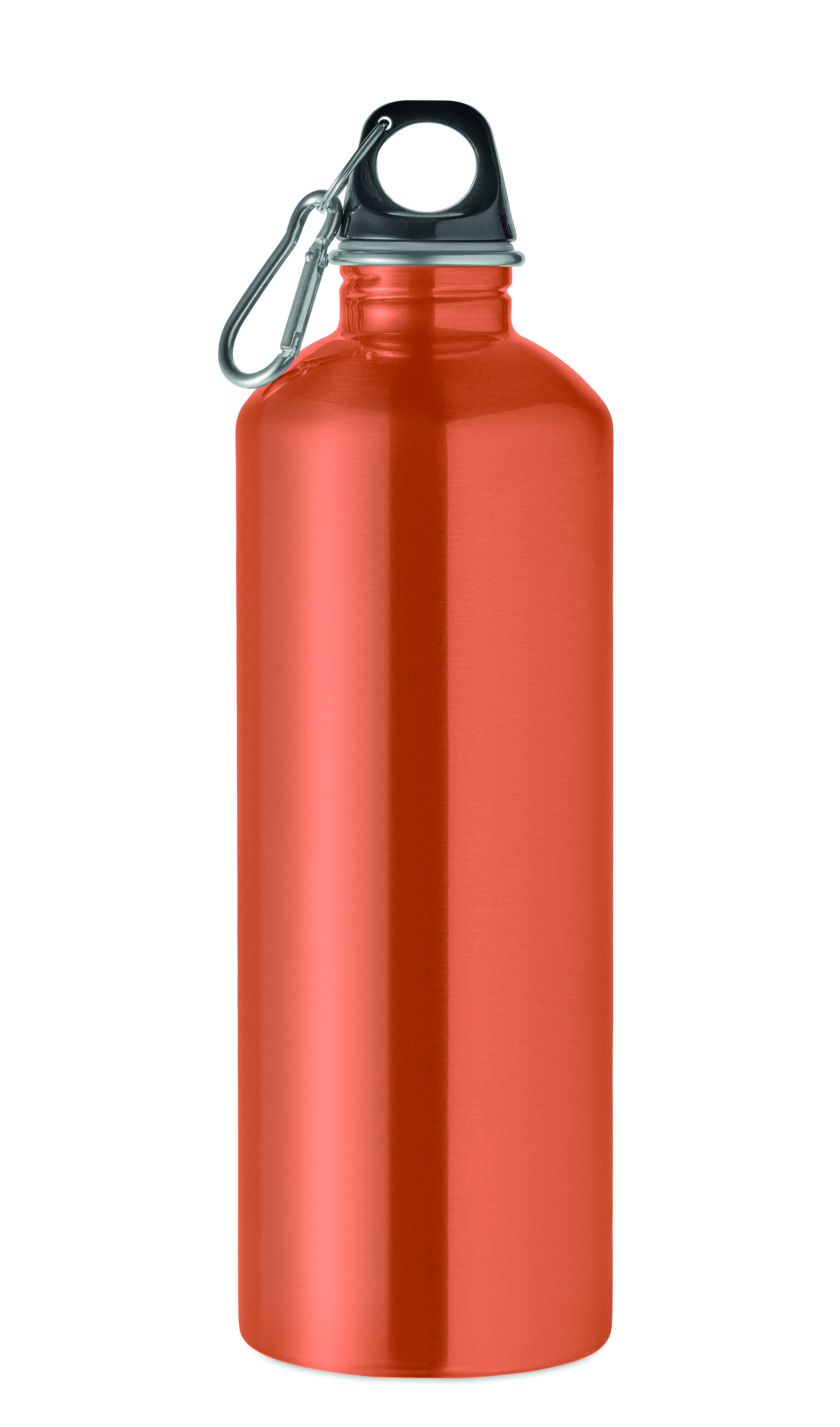Edelstahl Trinkflasche 1000 ml einwandig mit Karabiner, bedruckbar