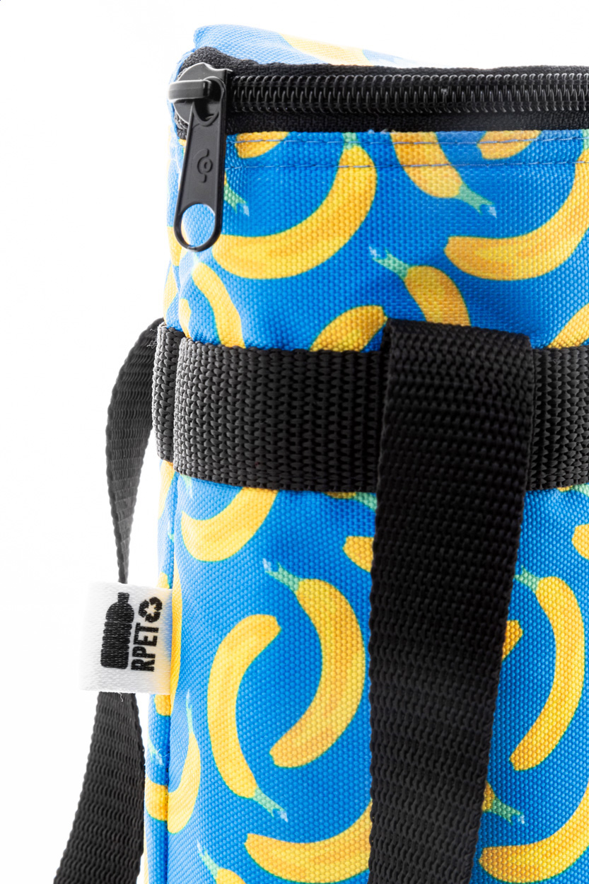 Flaschen-Kühltasche CreaCool Aqua aus RPET, für 1,5 l, bedruckbar