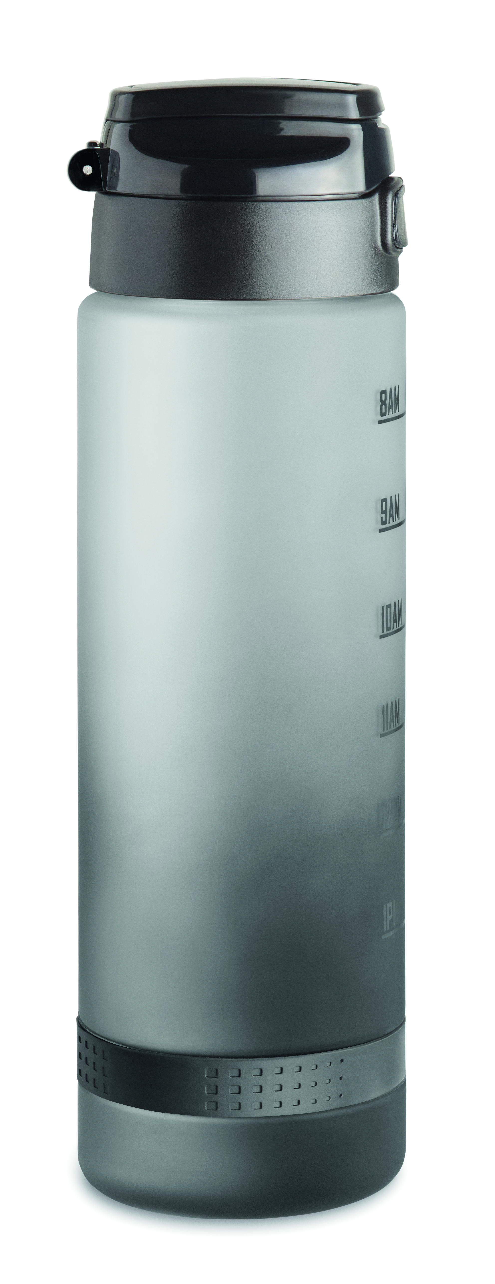 Sport-Trinkflasche RPET 1L LEVEL mit Zeitmarkierung & Flip-Top