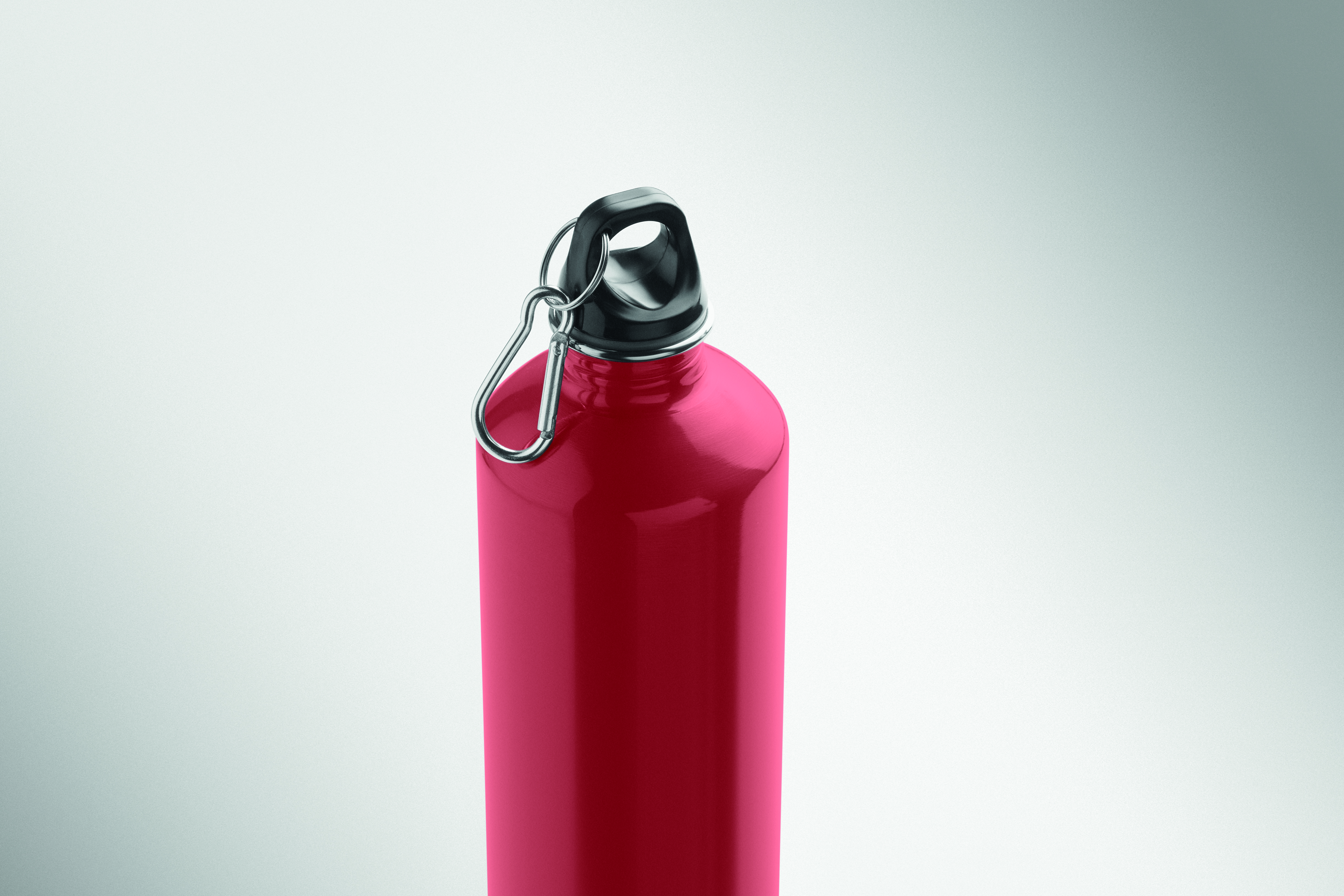 Edelstahl Trinkflasche 1000 ml einwandig mit Karabiner, bedruckbar