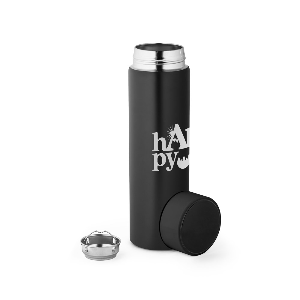 Thermoskanne Edelstahl 470 ml mit Thermometer bedrucken - ROSSI