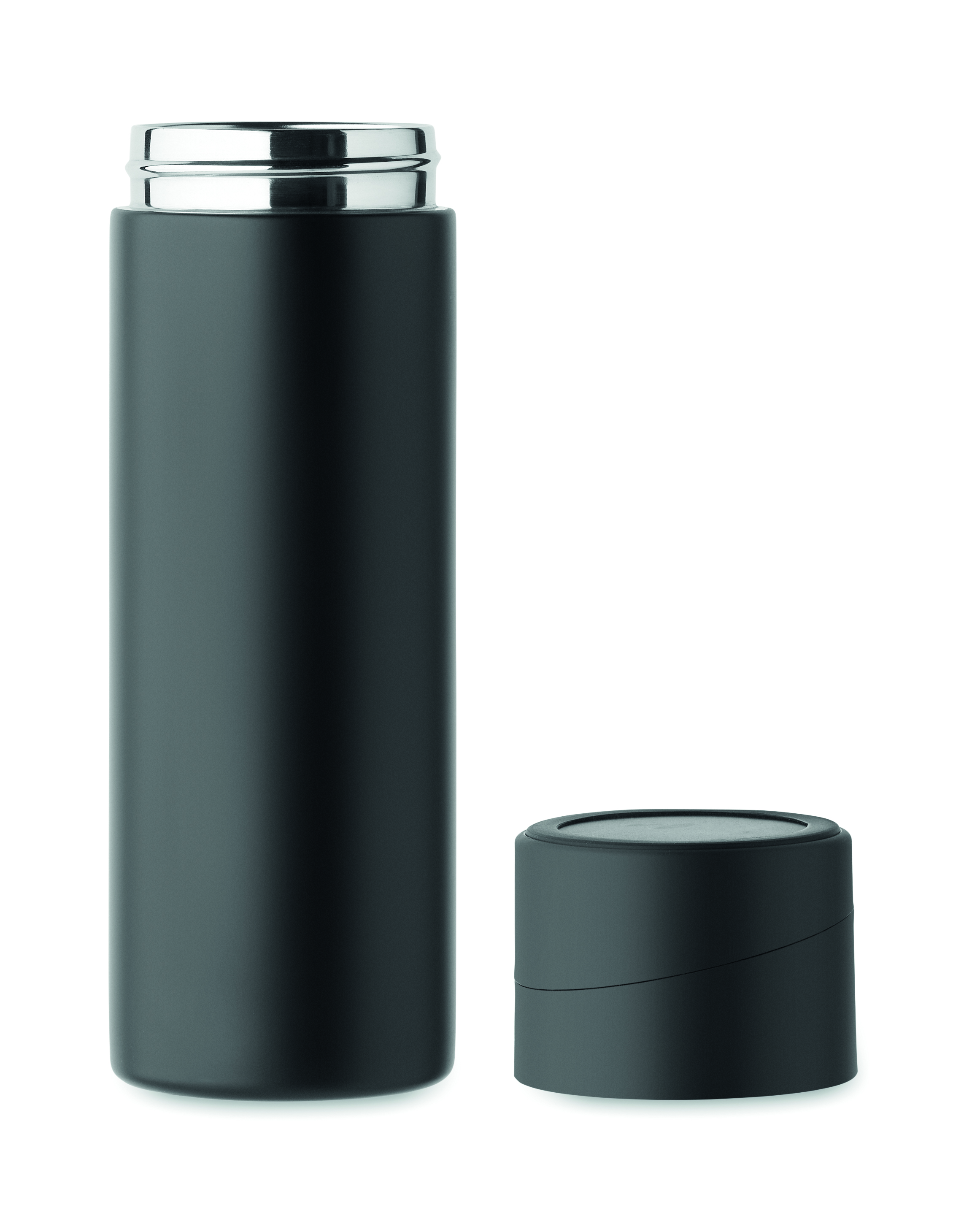 Doppelwandige Edelstahl-Isolierflasche 420 ml mit Smartphone-Halterung