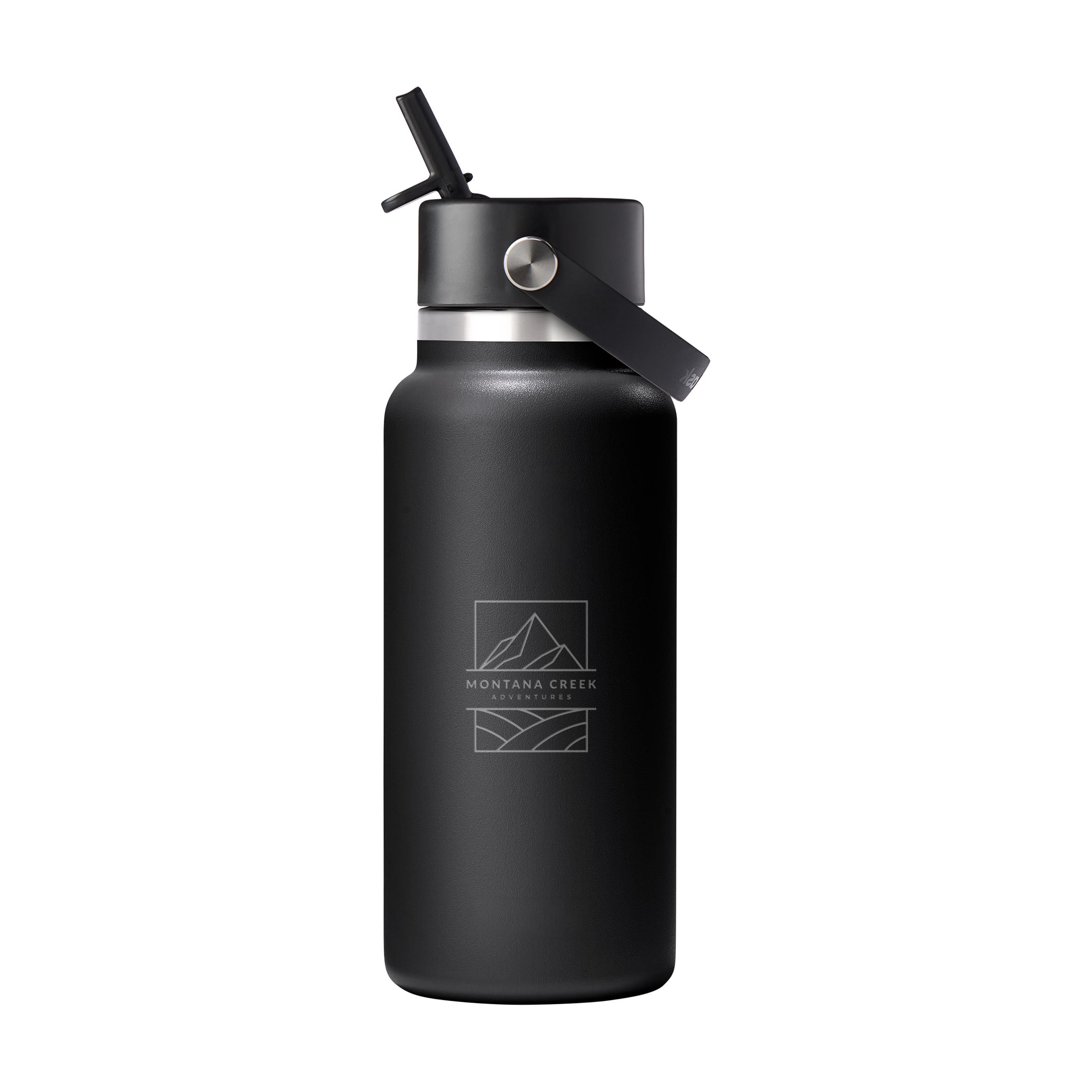 Hydro Flask Edelstahl-Trinkflasche 946 ml, Wide Mouth Straw Cap, bedruckbar