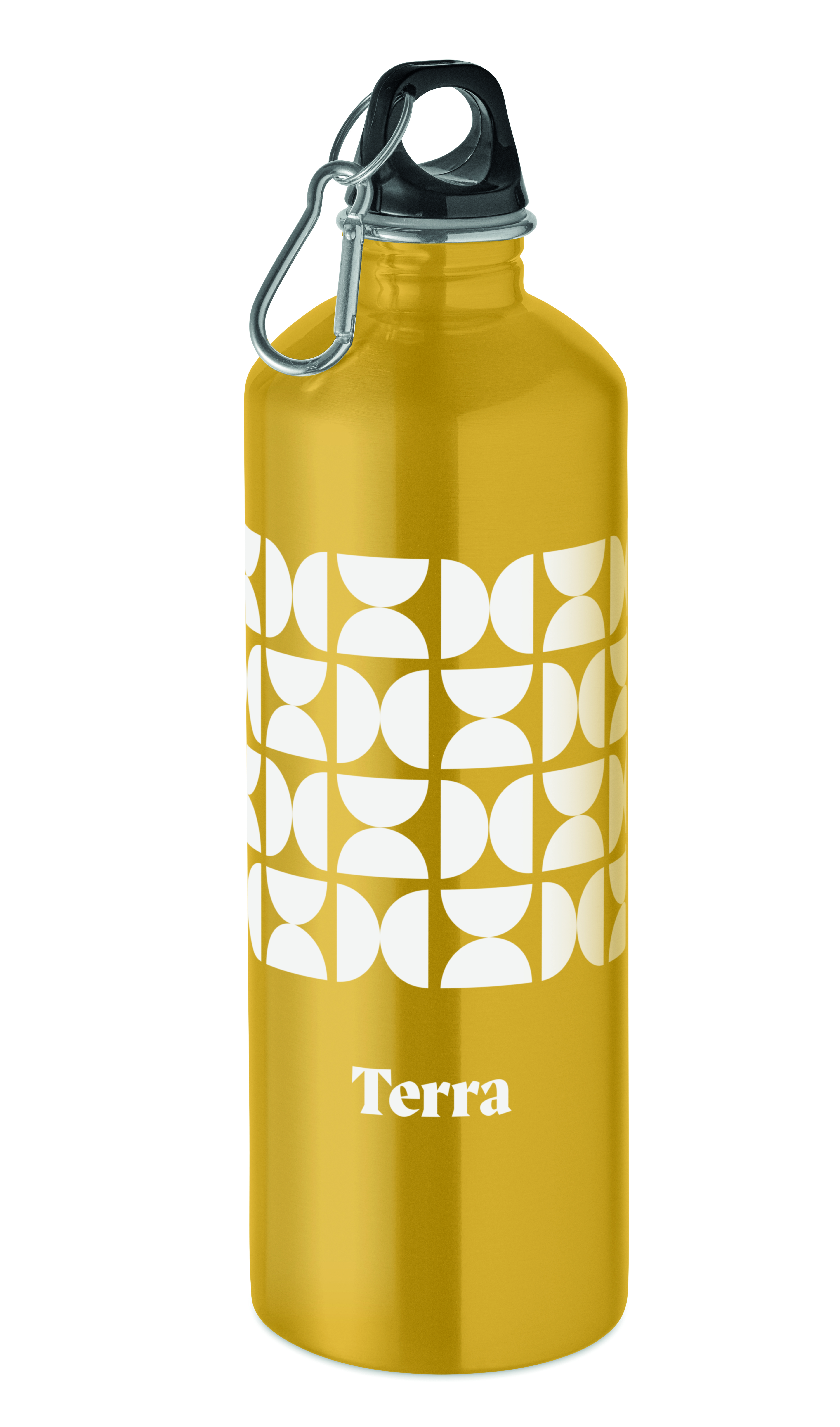 Edelstahl Trinkflasche 1000 ml einwandig mit Karabiner, bedruckbar