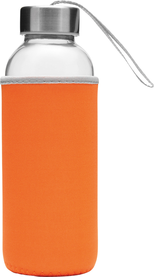 Glas-Trinkflasche TAKE WELL 450 ml mit Schutzhülle, bedruckbar