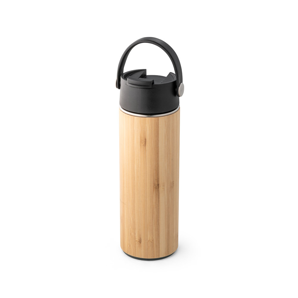 Thermosflasche LAVER 440 ml – Bambus & Edelstahl, bedruckbar