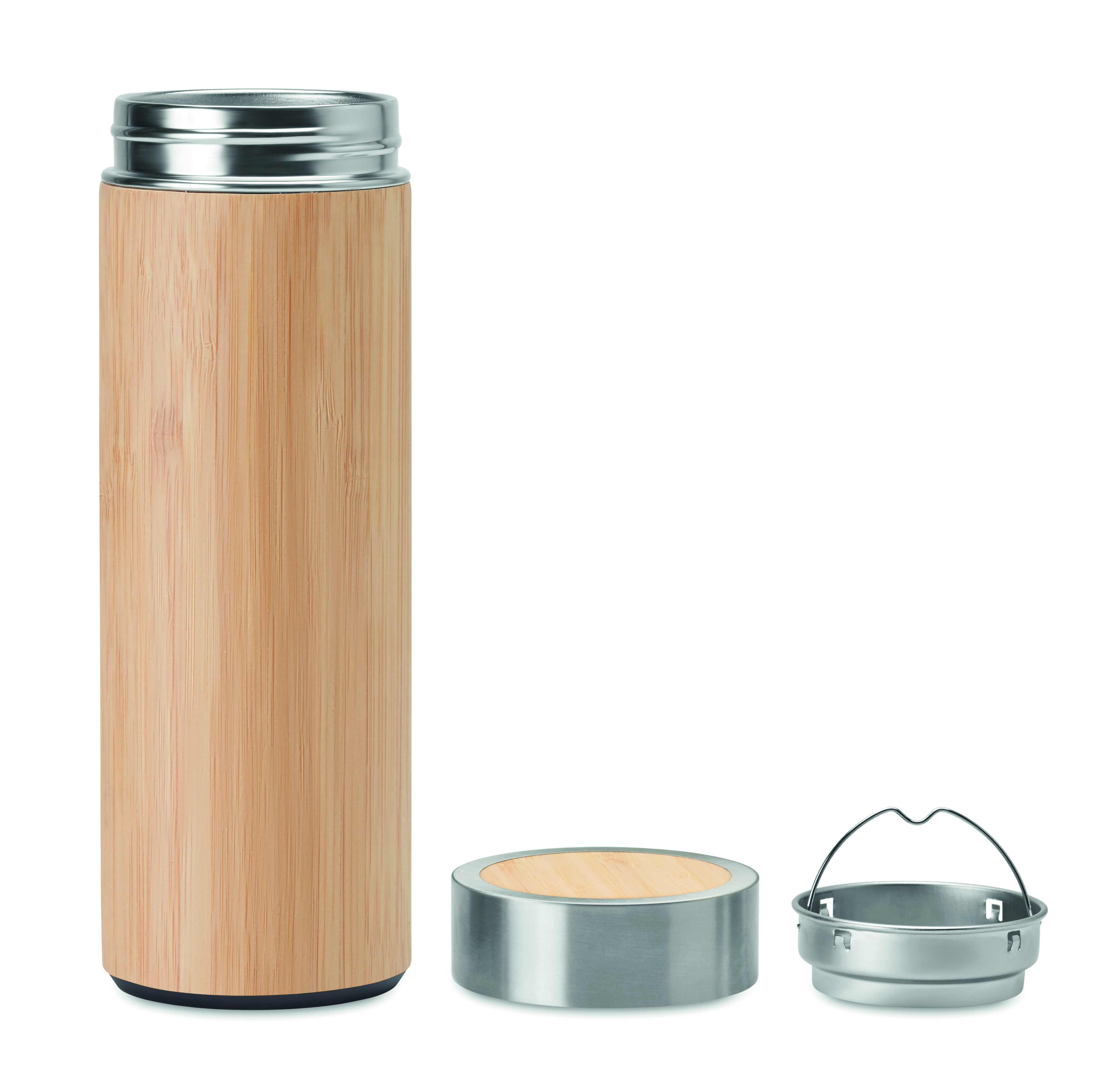 Doppelwandige Isolierflasche BATUMI – Edelstahl 400 ml mit Tee-Sieb